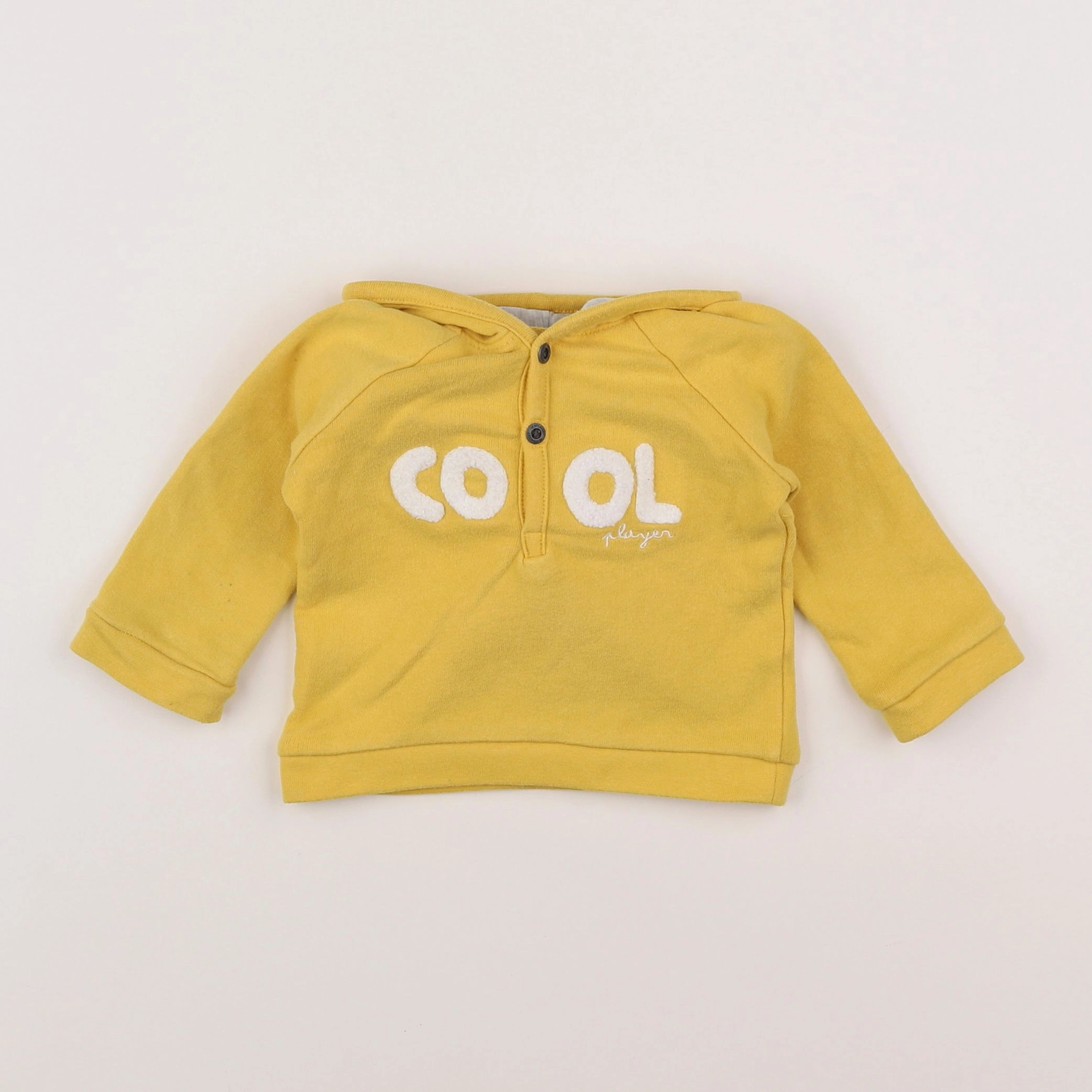 Vertbaudet - sweat jaune - 6 mois