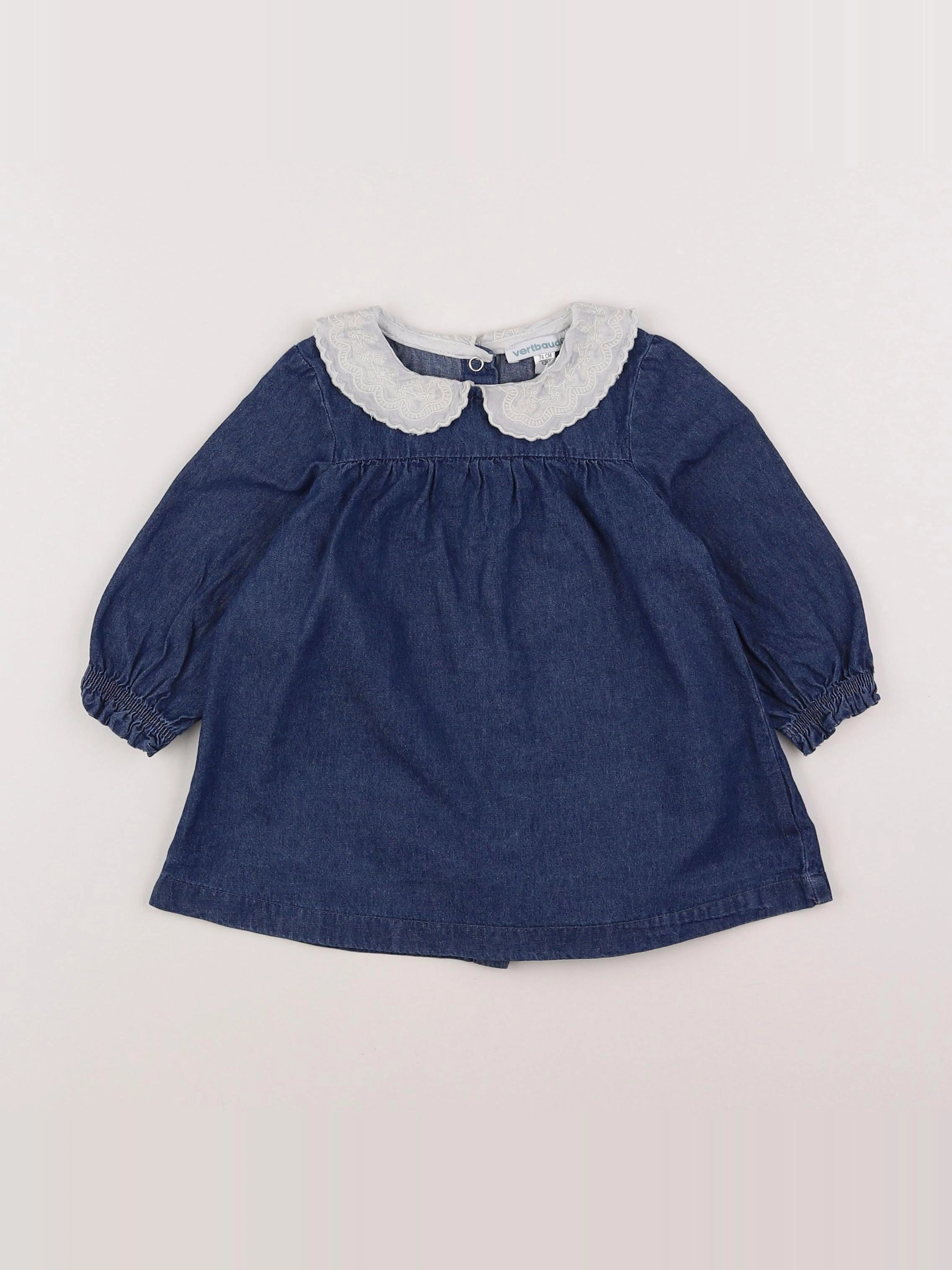 Vertbaudet - robe bleu - 12 mois