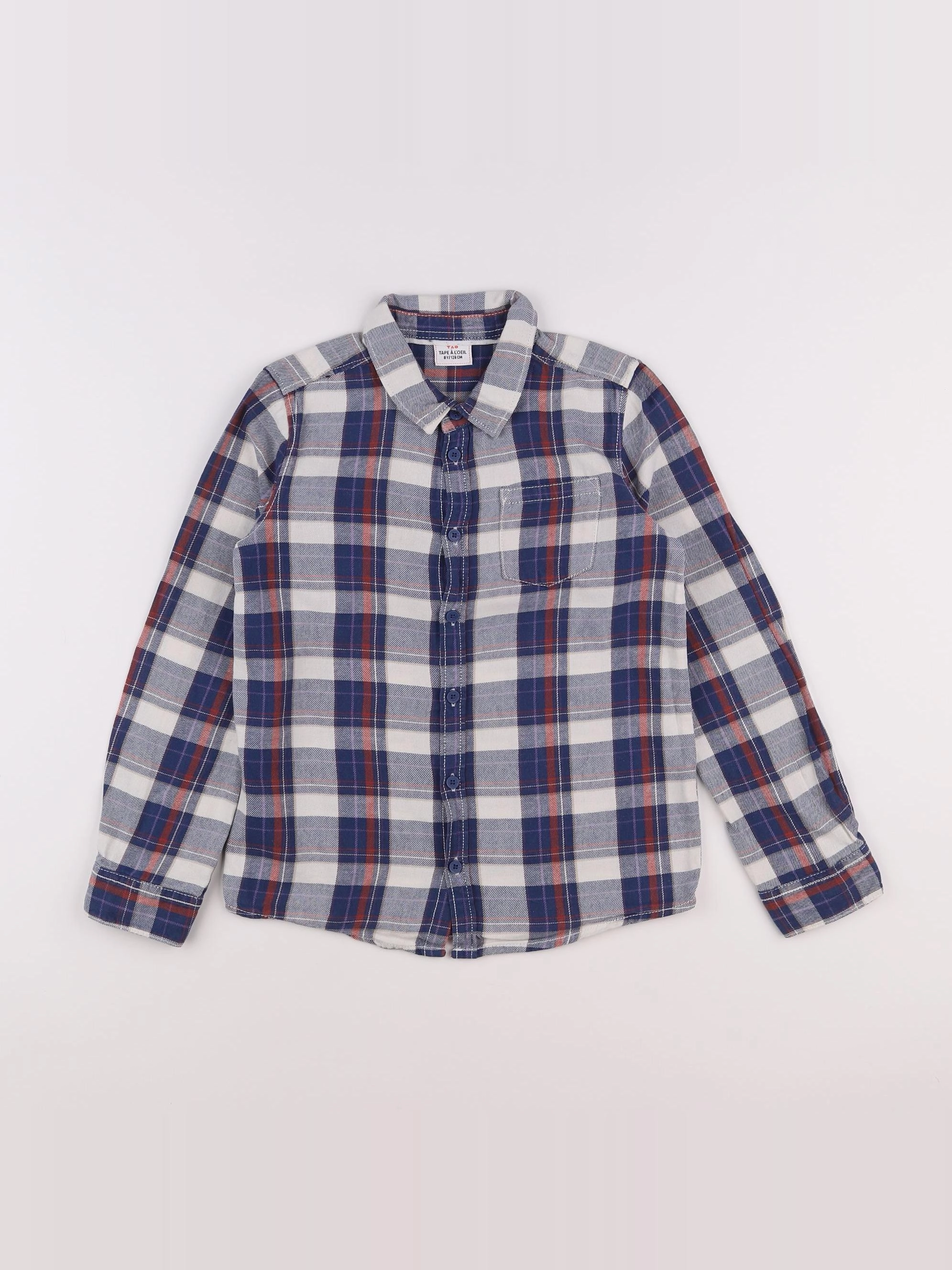 Tape à l'oeil - chemise bleu, blanc - 8 ans