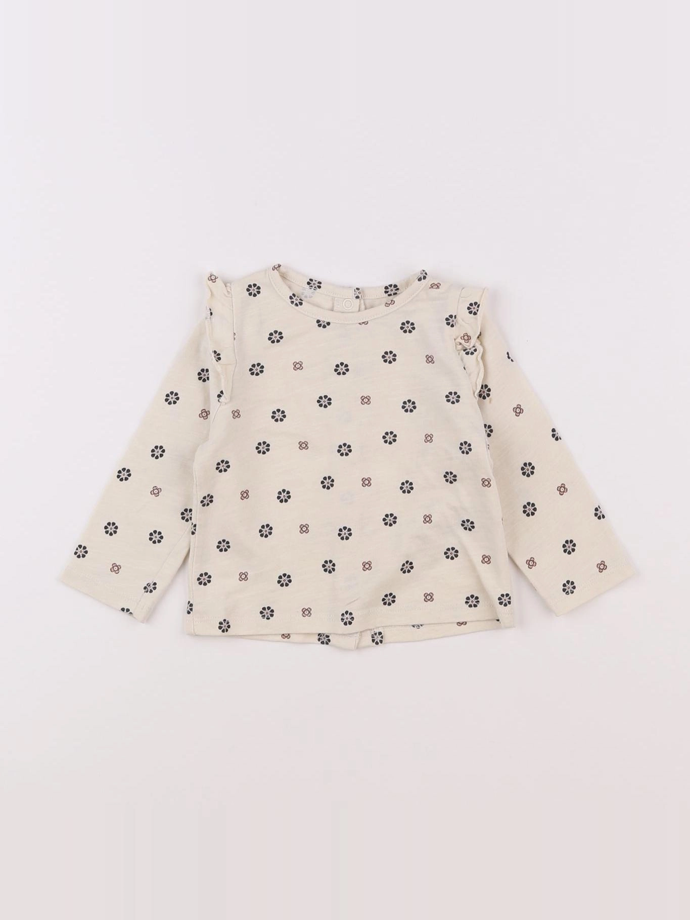 Vertbaudet - tee-shirt beige - 6 mois