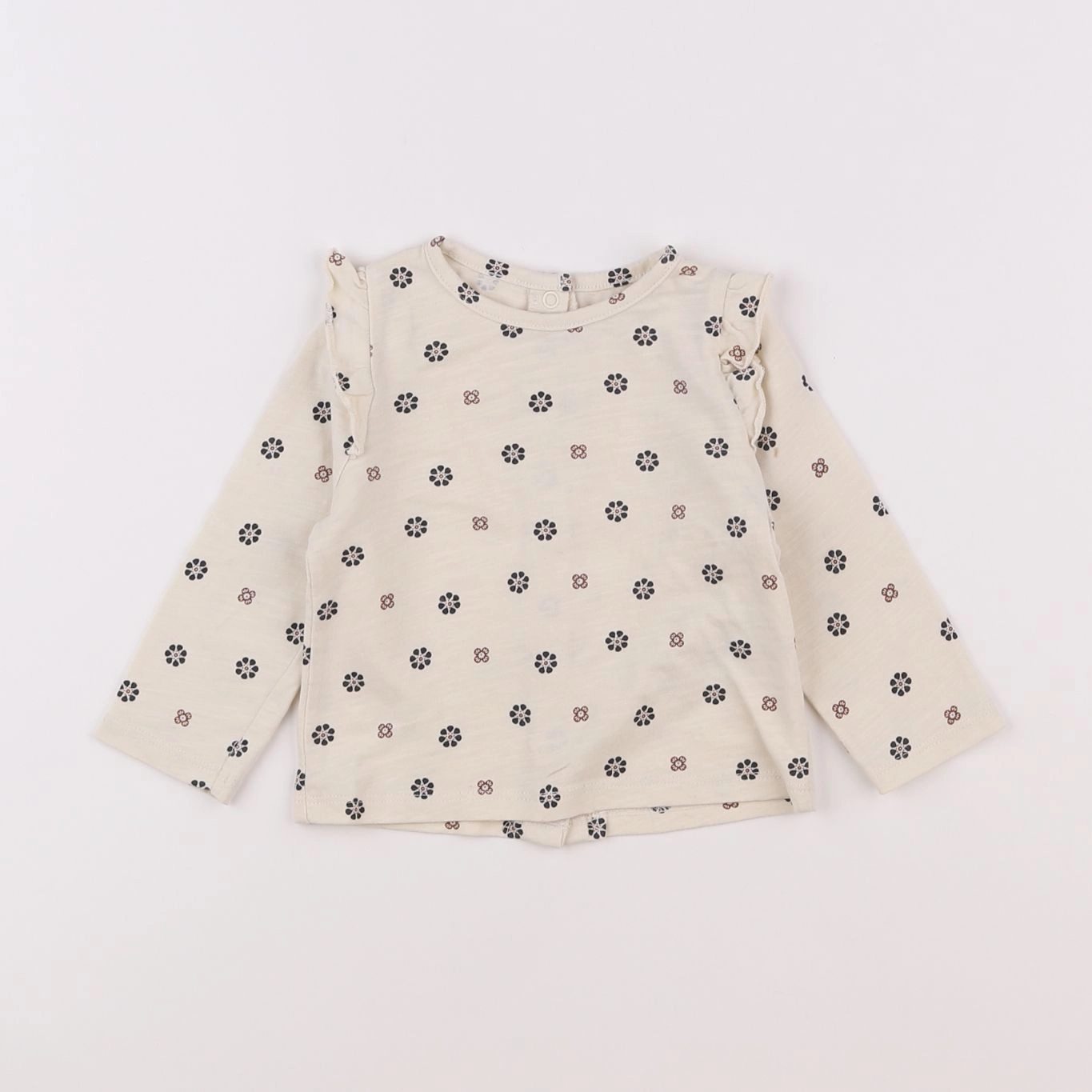 Vertbaudet - tee-shirt beige - 6 mois