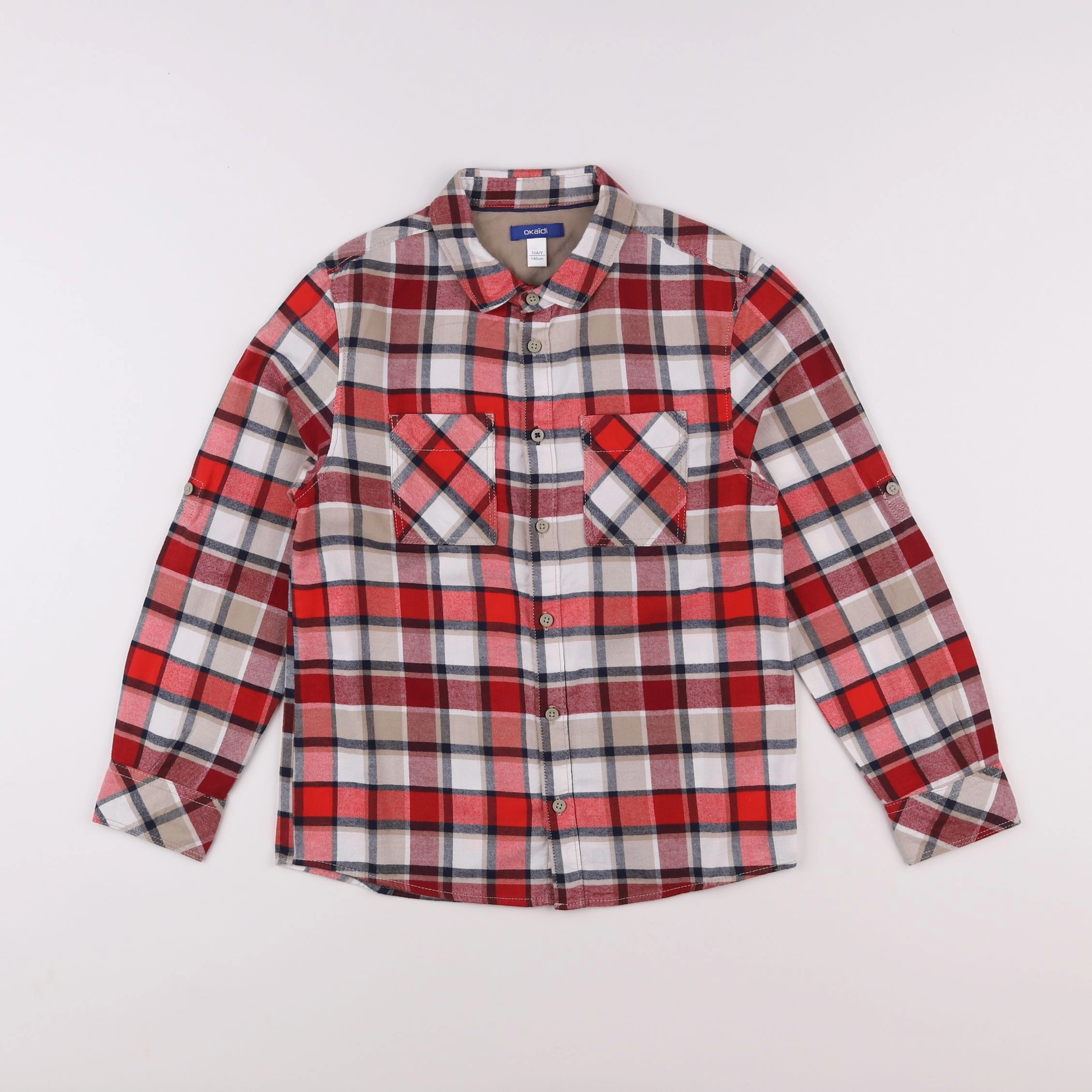 Okaidi - chemise rouge - 10 ans