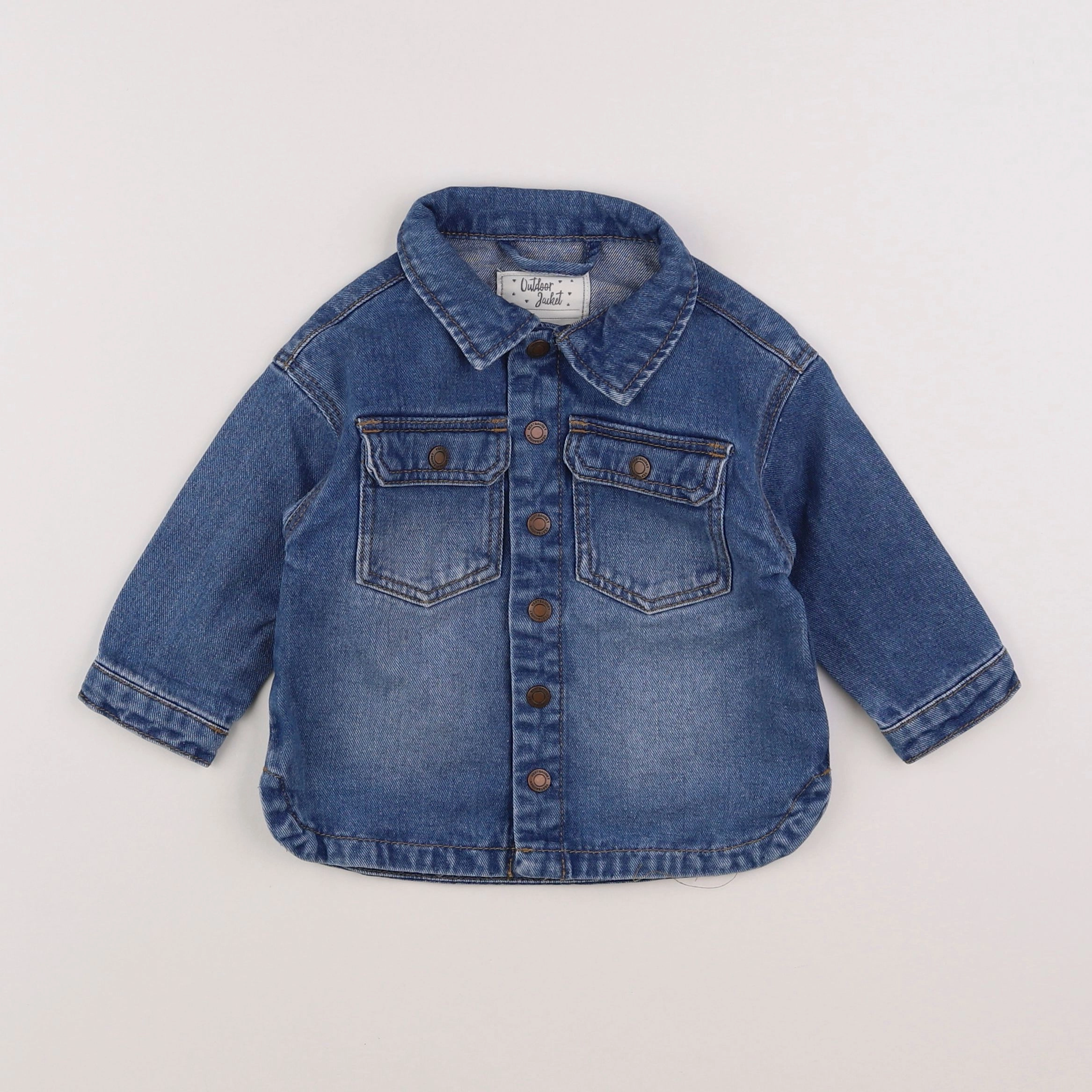 Vertbaudet - chemise bleu - 12 mois