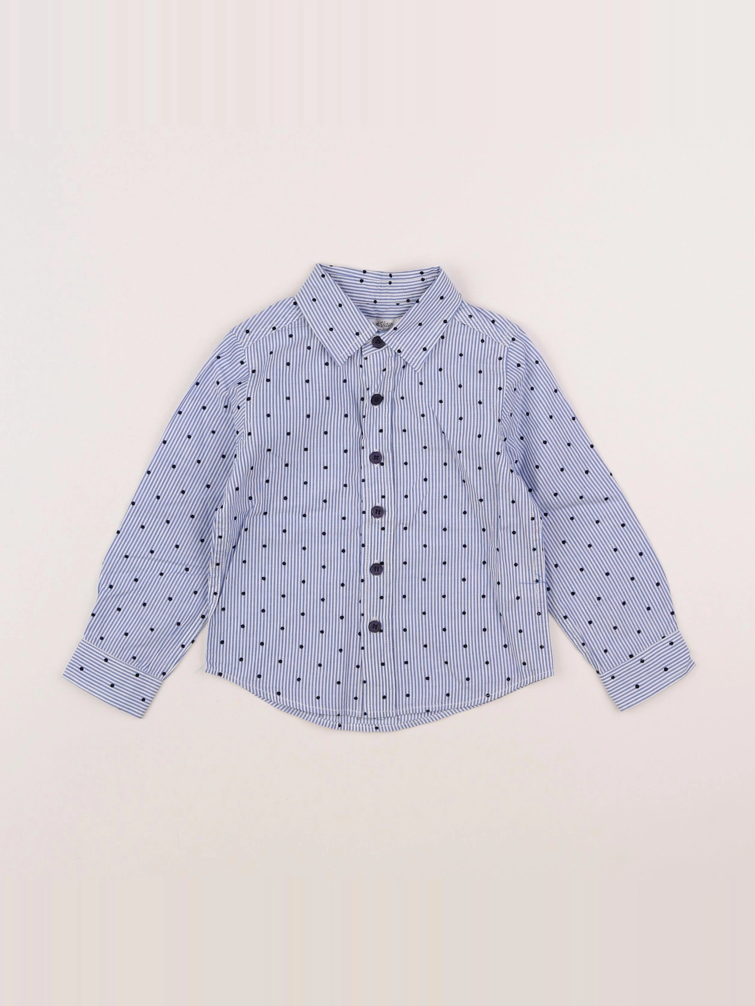 Eden & Victor - chemise bleu, blanc - 2 ans