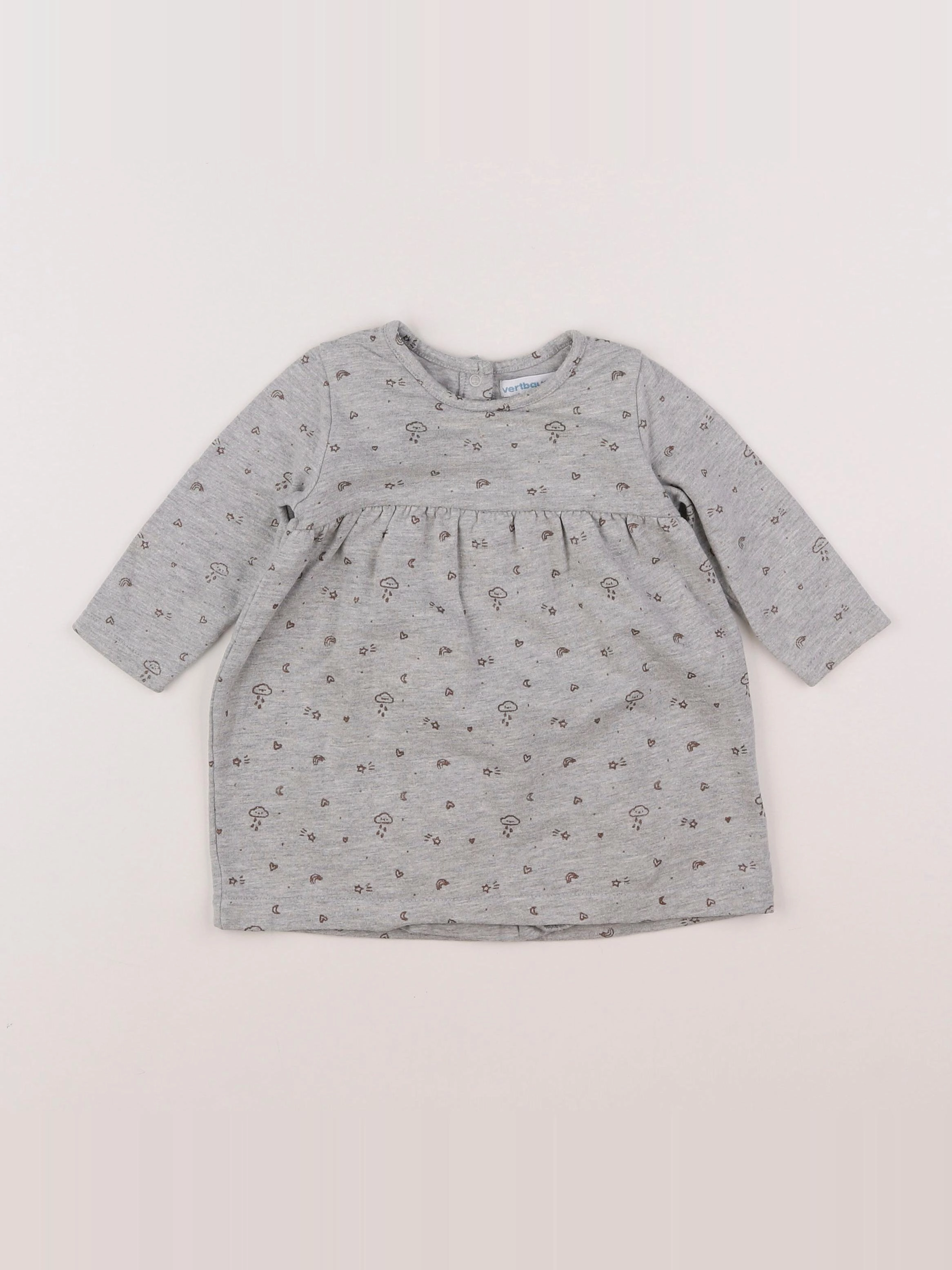 Vertbaudet - robe gris - 9 mois