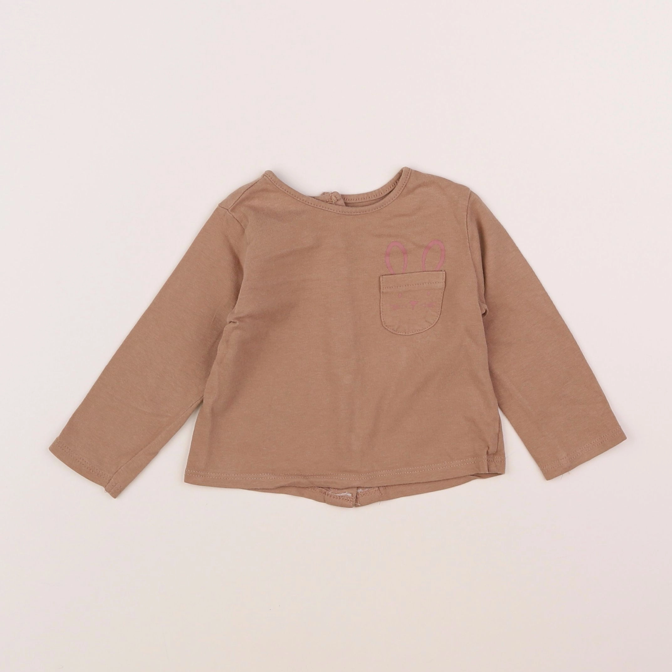 Vertbaudet - tee-shirt marron - 6 mois