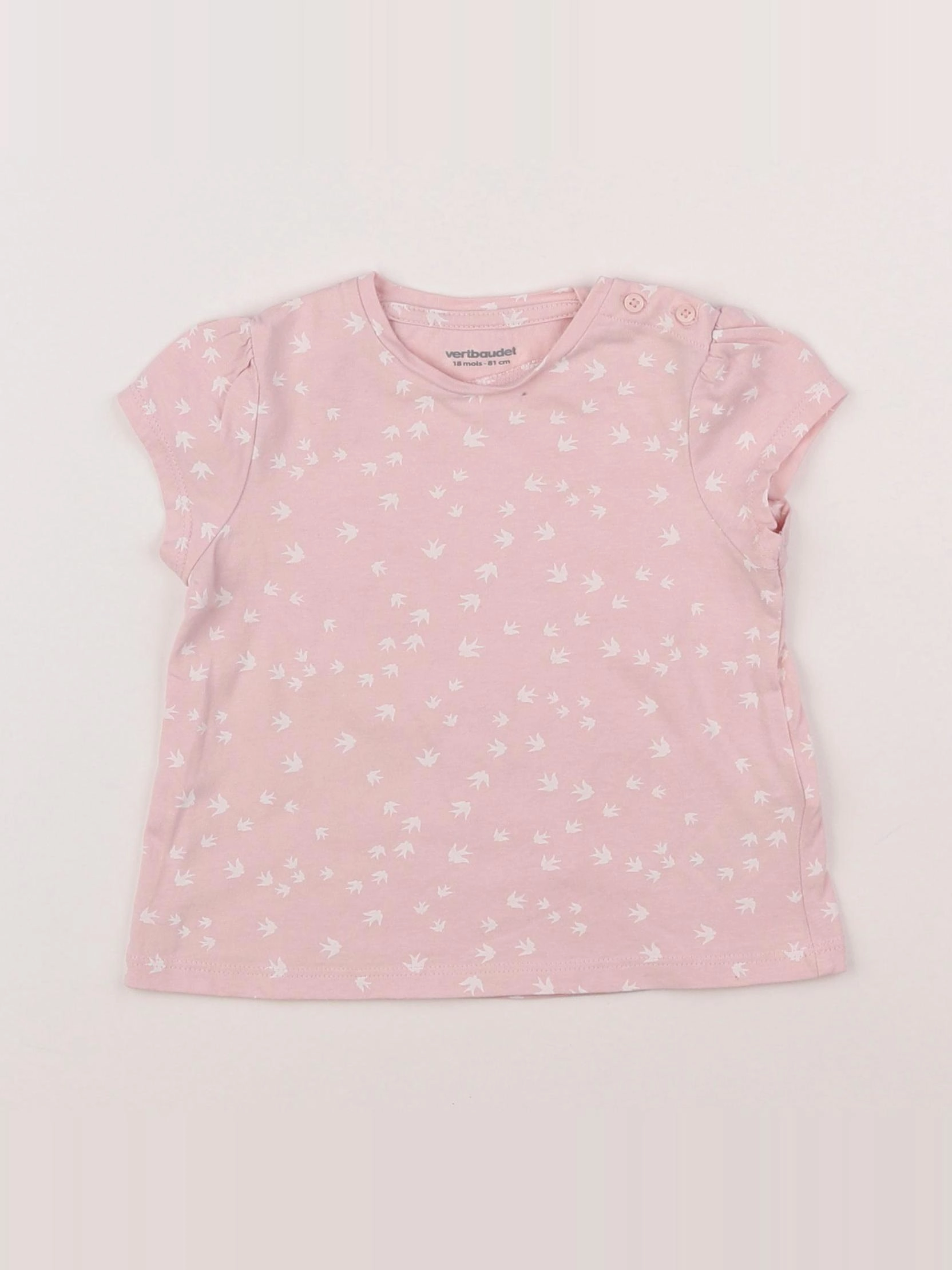Vertbaudet - tee-shirt rose - 18 mois