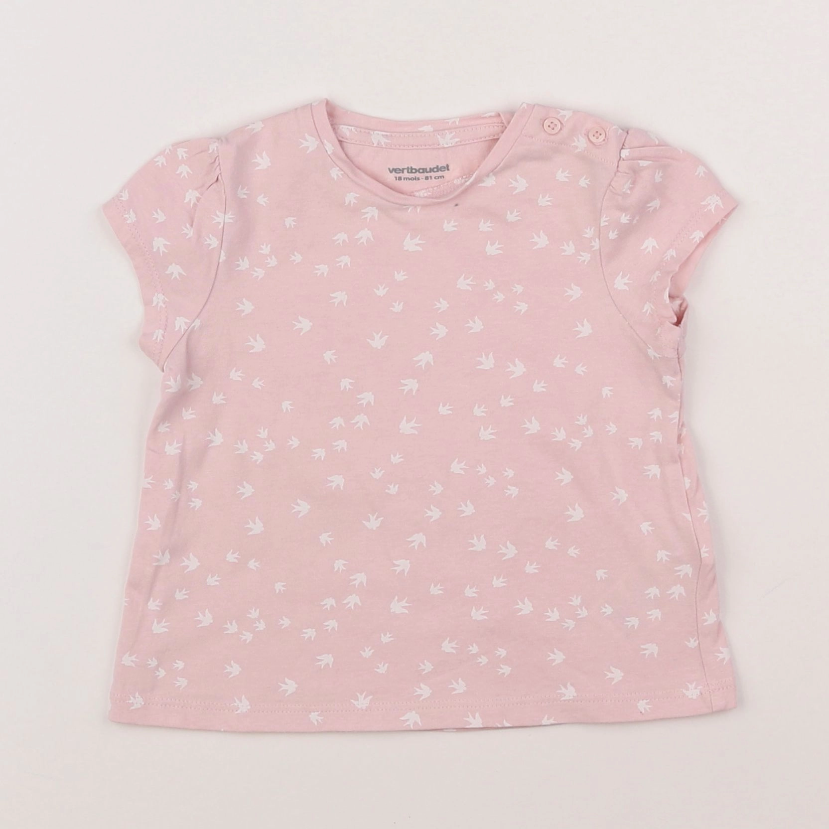 Vertbaudet - tee-shirt rose - 18 mois