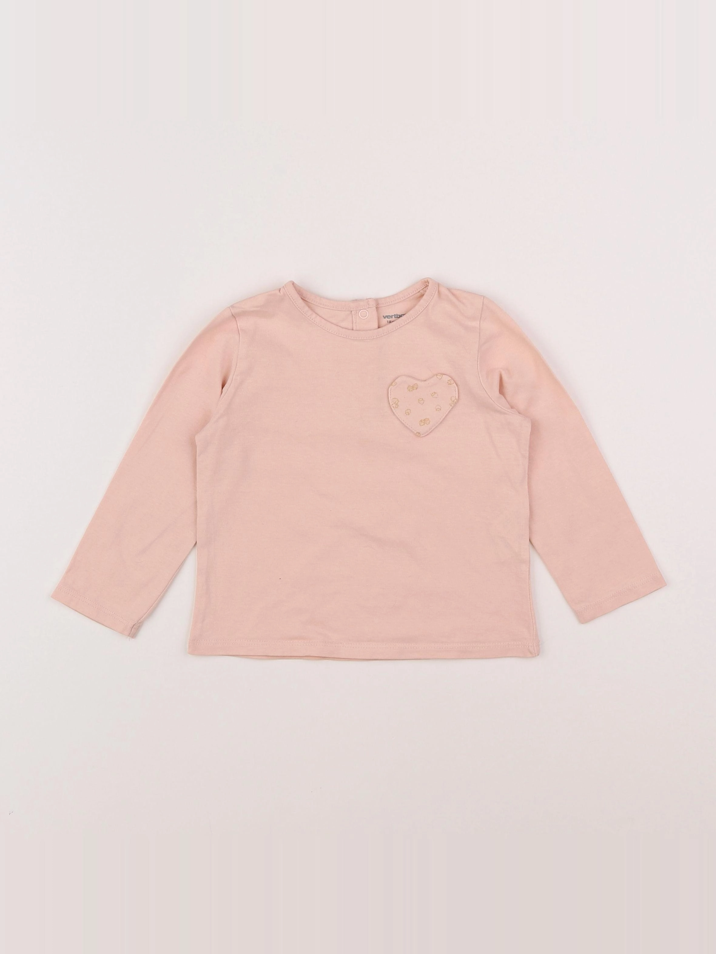 Vertbaudet - tee-shirt rose - 18 mois