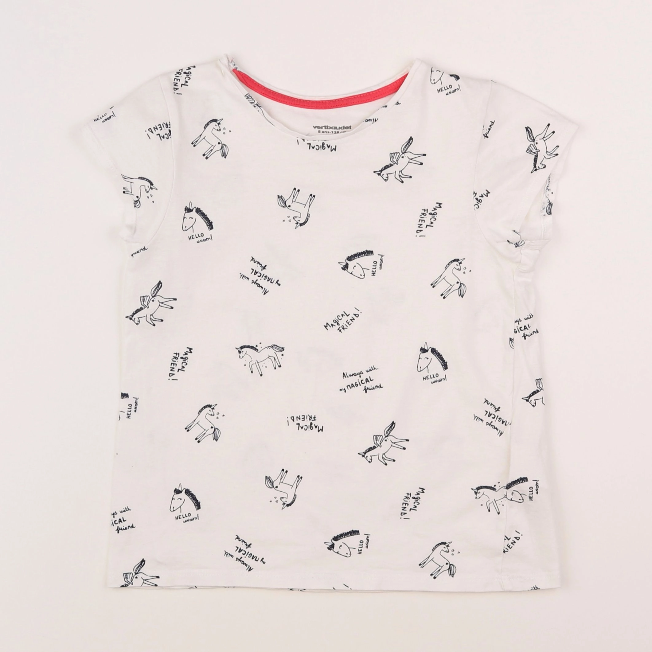 Vertbaudet - tee-shirt blanc - 8 ans