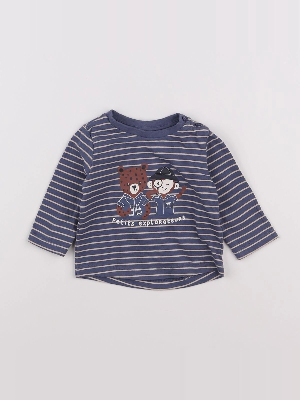 Vertbaudet - tee-shirt bleu - 3 mois