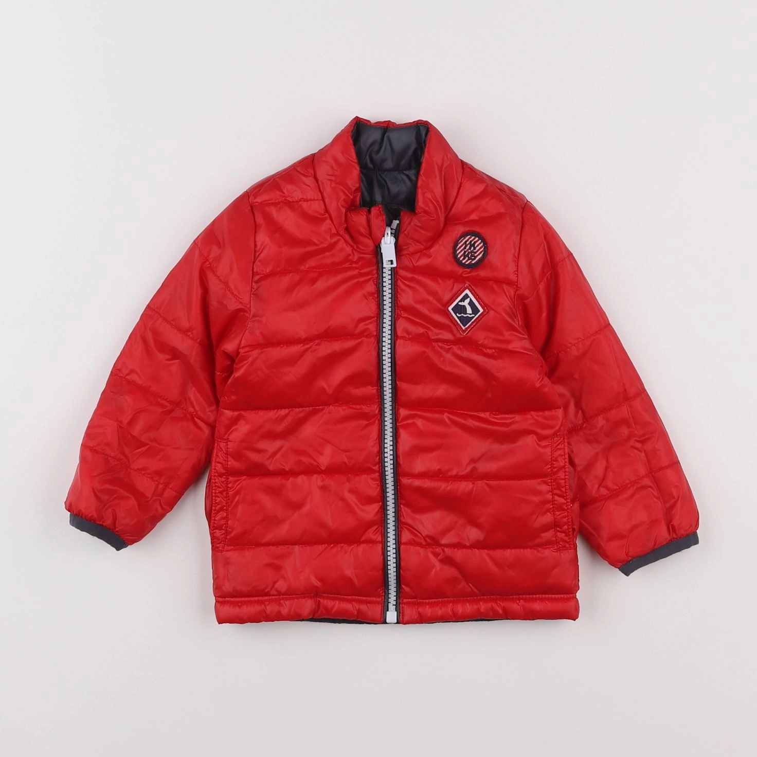 IKKS - doudoune réversible bleu, rouge - 12 mois