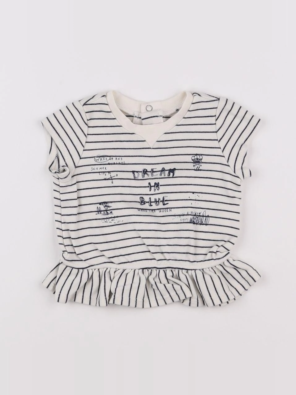 IKKS - robe blanc, bleu - 6 mois