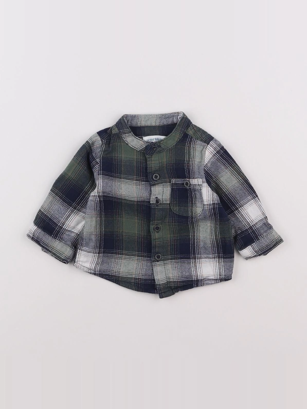 Vertbaudet - chemise vert, bleu - 3 mois