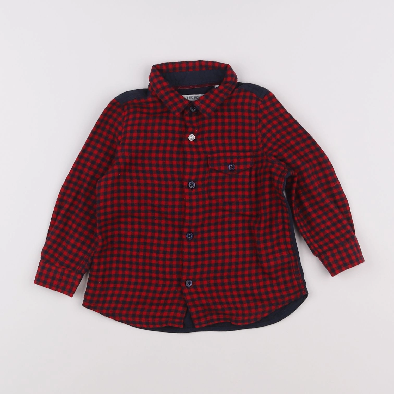 IKKS - chemise bleu, rouge - 2 ans