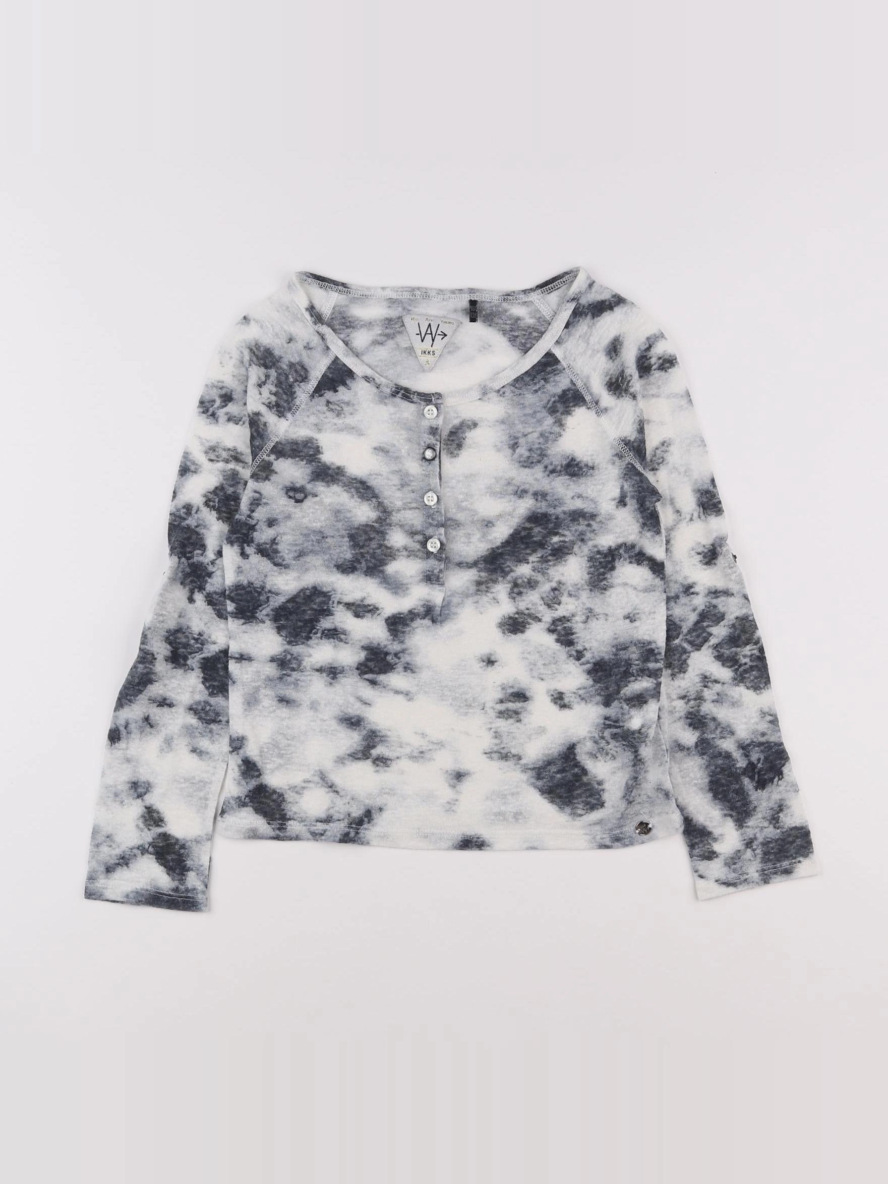 IKKS - tee-shirt blanc, gris - 10 ans