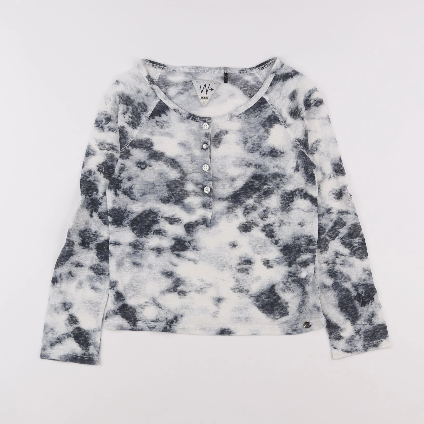 IKKS - tee-shirt blanc, gris - 10 ans