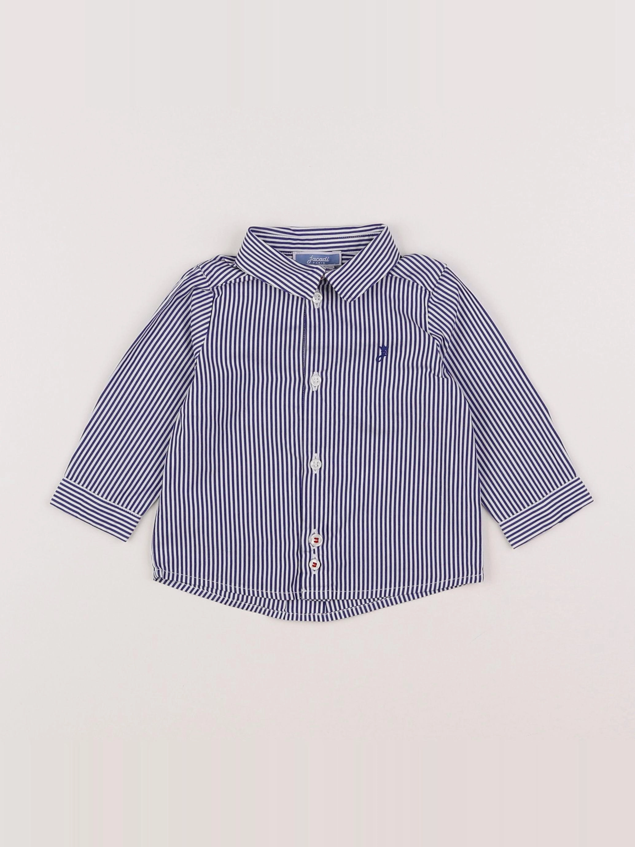 Jacadi - chemise blanc, bleu - 6 mois