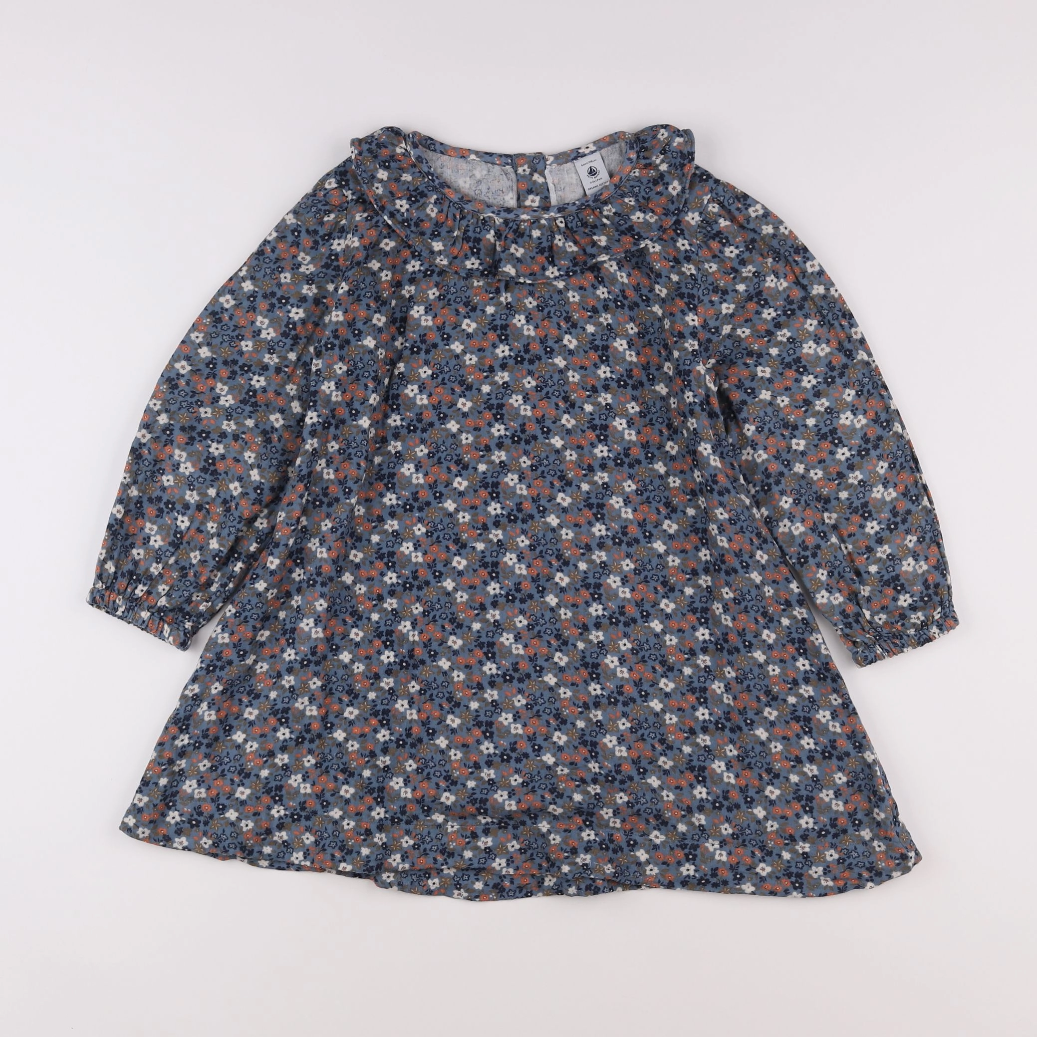 Petit Bateau - robe bleu, orange - 6 ans