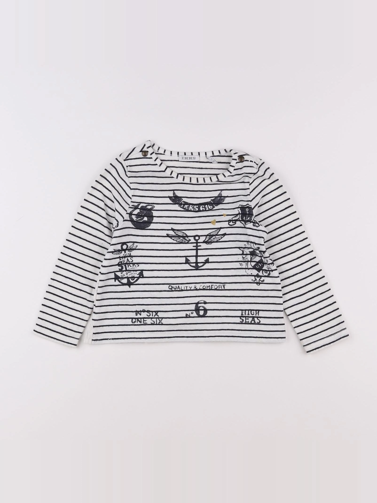 IKKS - tee-shirt blanc, bleu - 2 ans