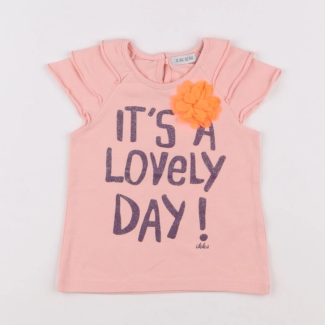 IKKS - tee-shirt rose - 12 mois
