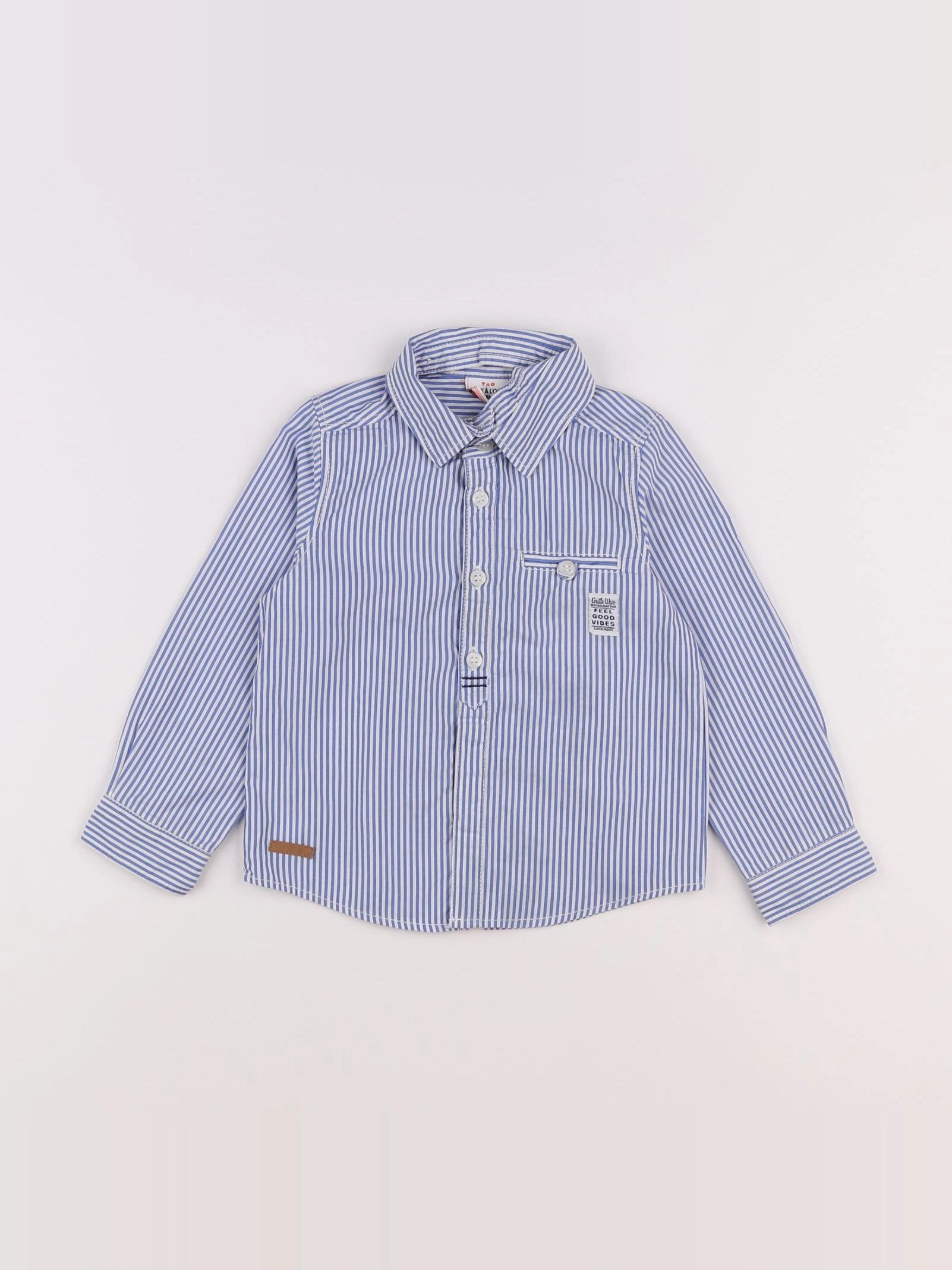 Tape à l'oeil - chemise bleu, blanc - 2 ans