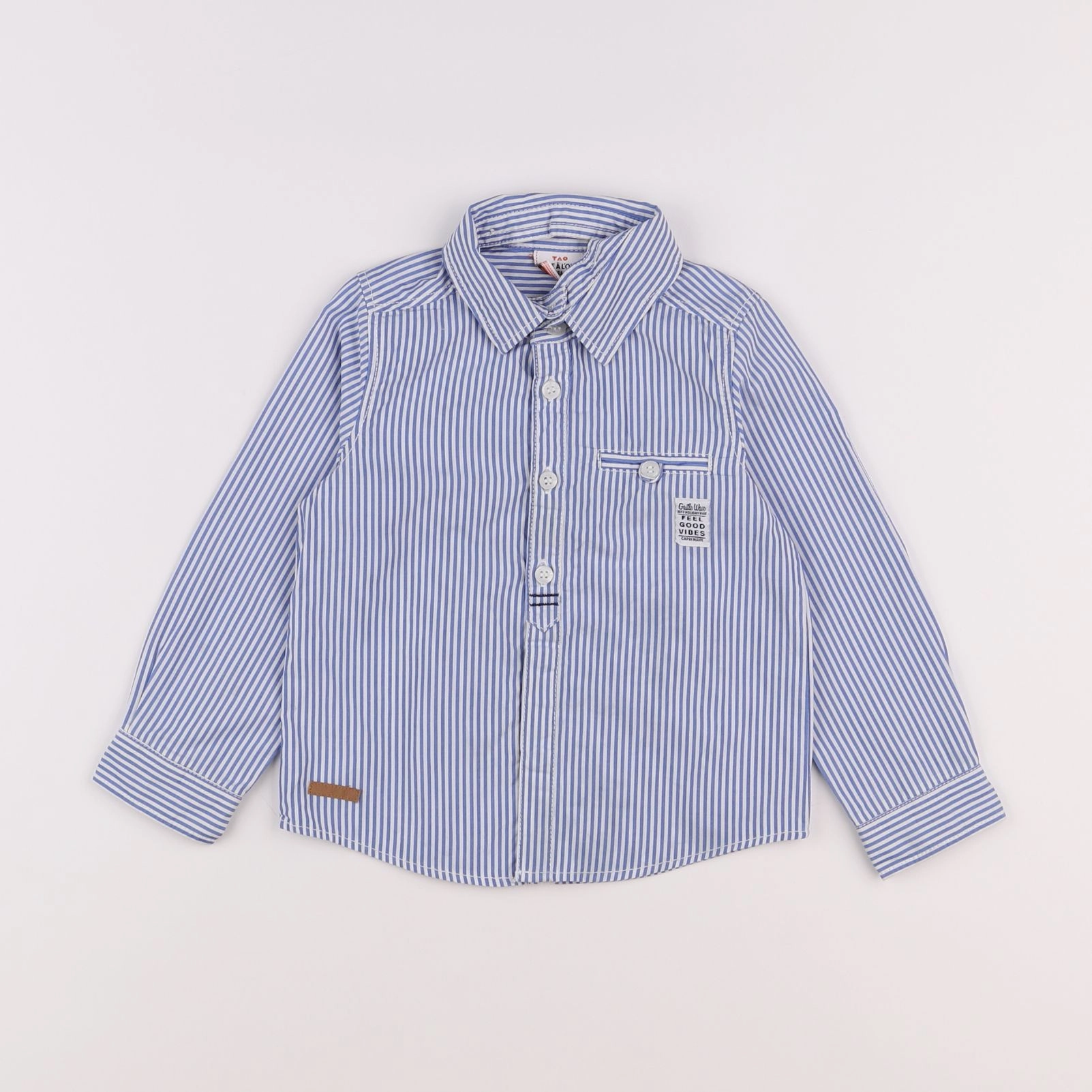 Tape à l'oeil - chemise bleu, blanc - 2 ans