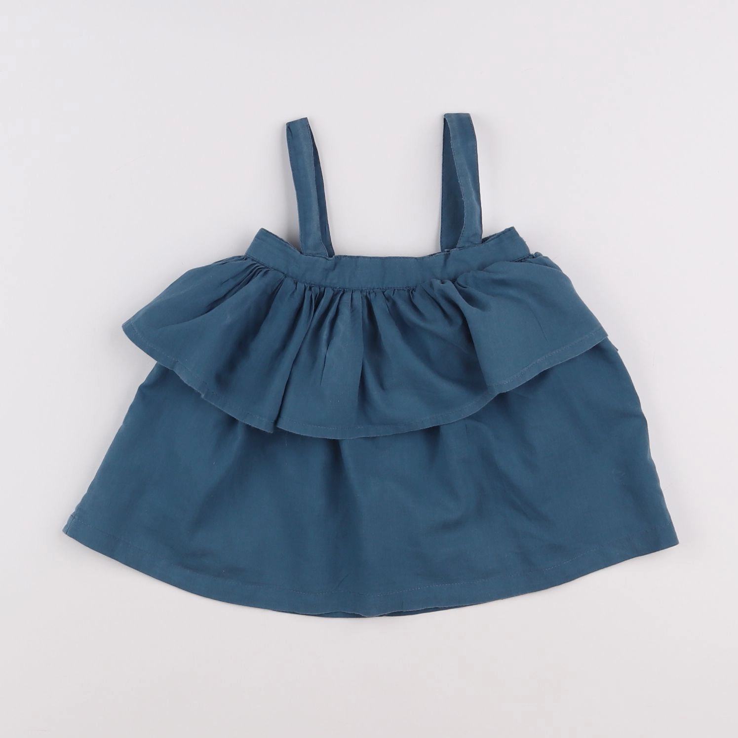 Bonnet à Pompon - blouse bleu - 4 ans