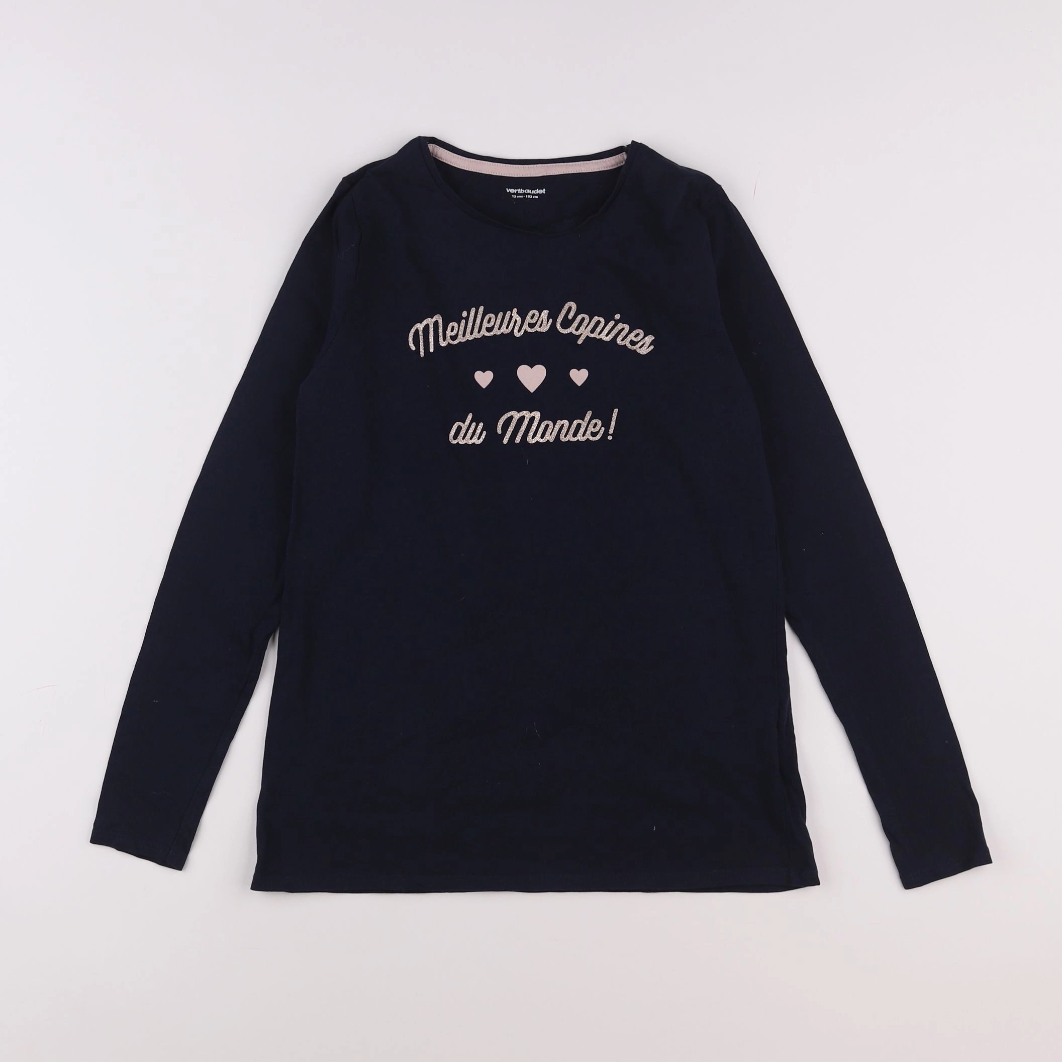 Vertbaudet - tee-shirt bleu, argent - 12 ans