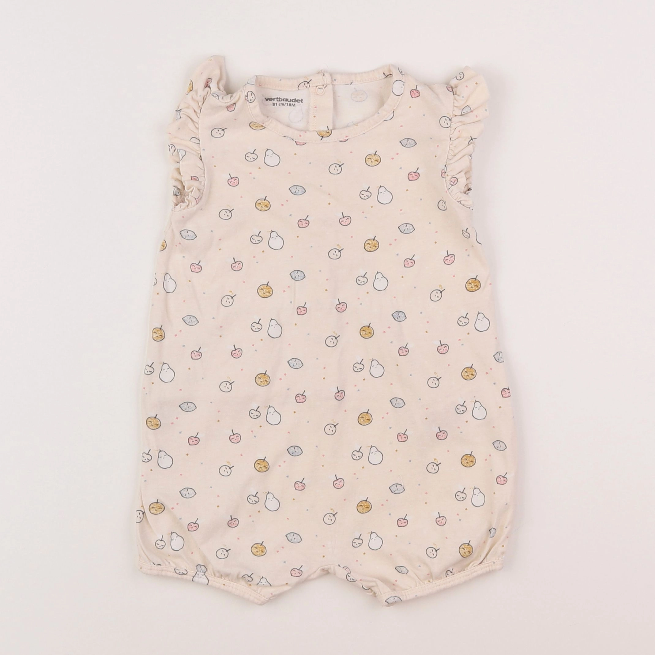 Vertbaudet - pyjama coton beige - 18 mois