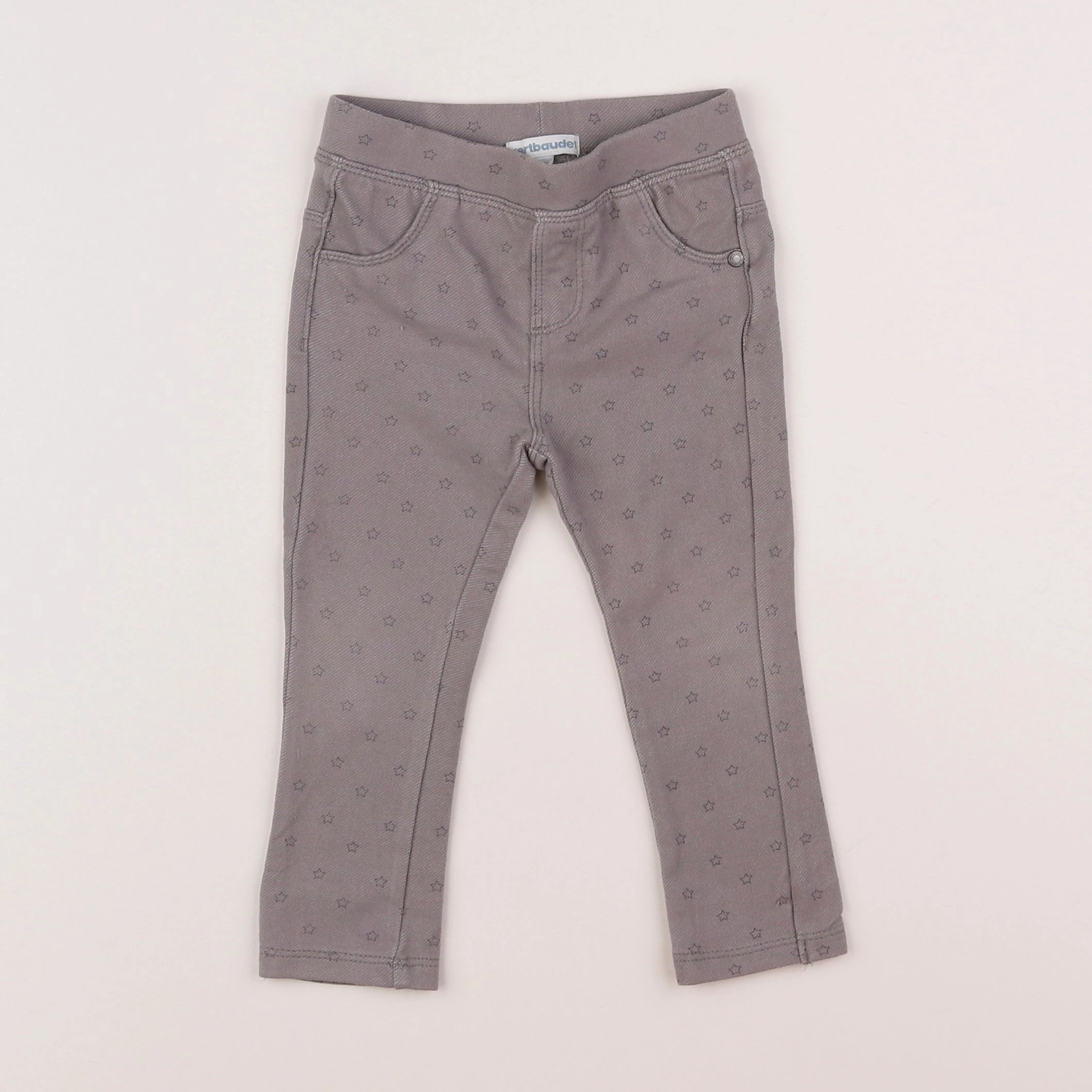 Vertbaudet - jegging gris - 12 mois