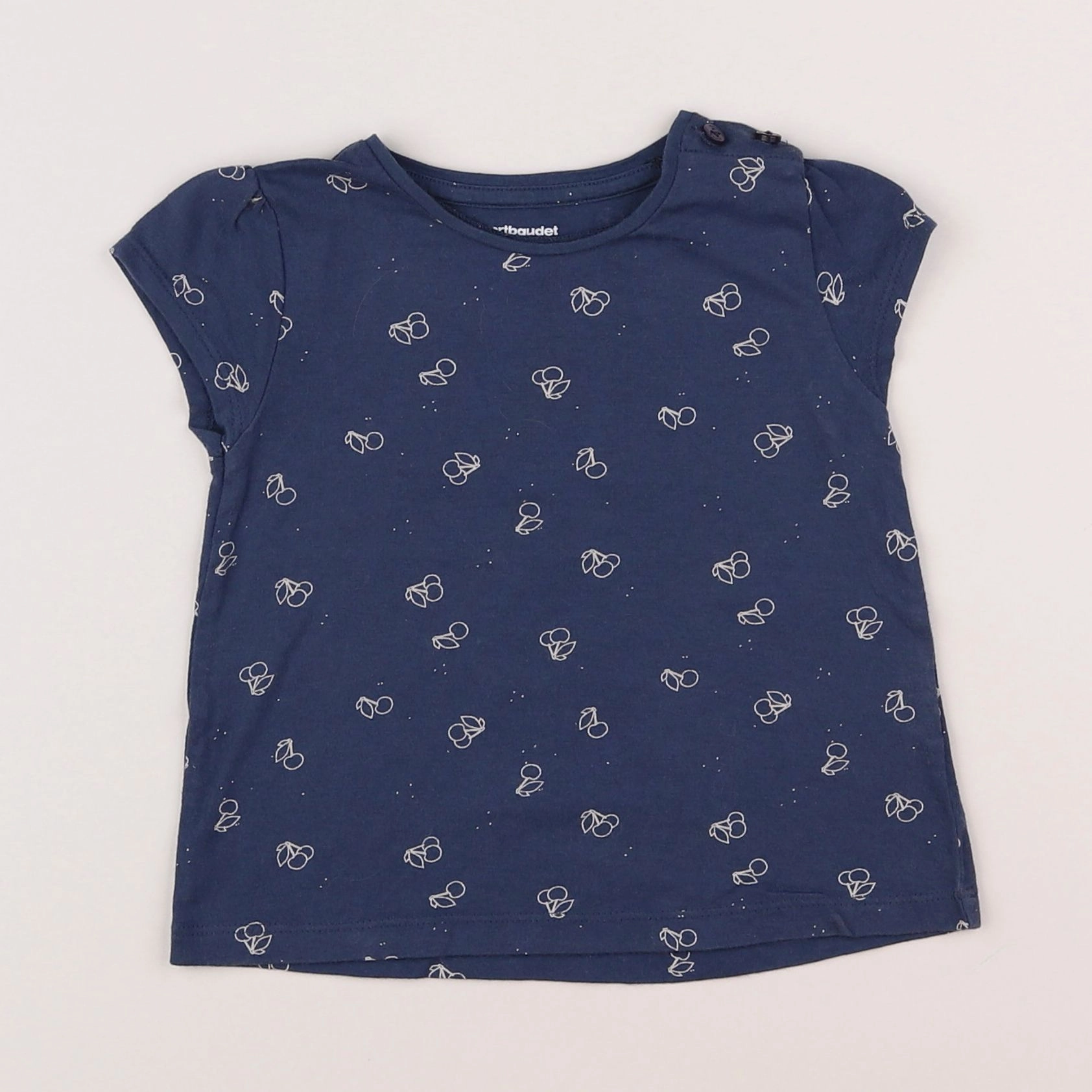 Vertbaudet - tee-shirt bleu, blanc - 12 mois