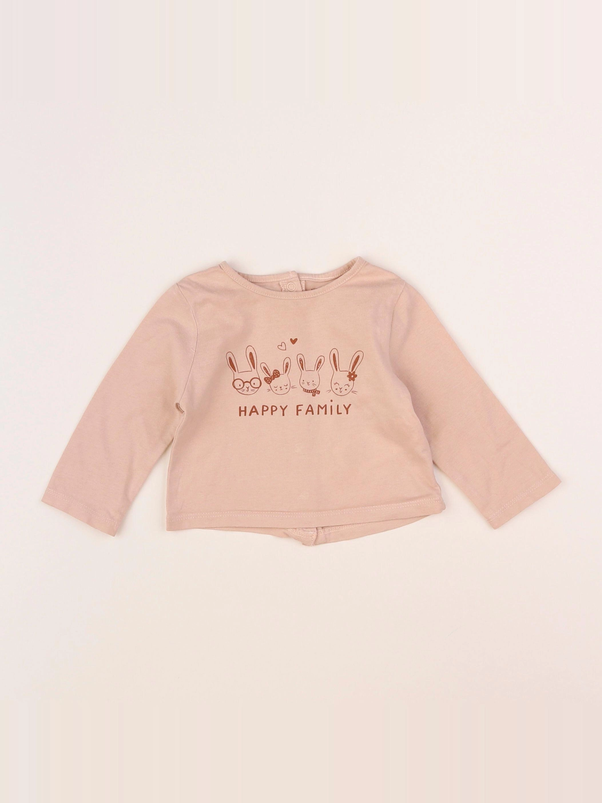Vertbaudet - tee-shirt rose - 3 mois
