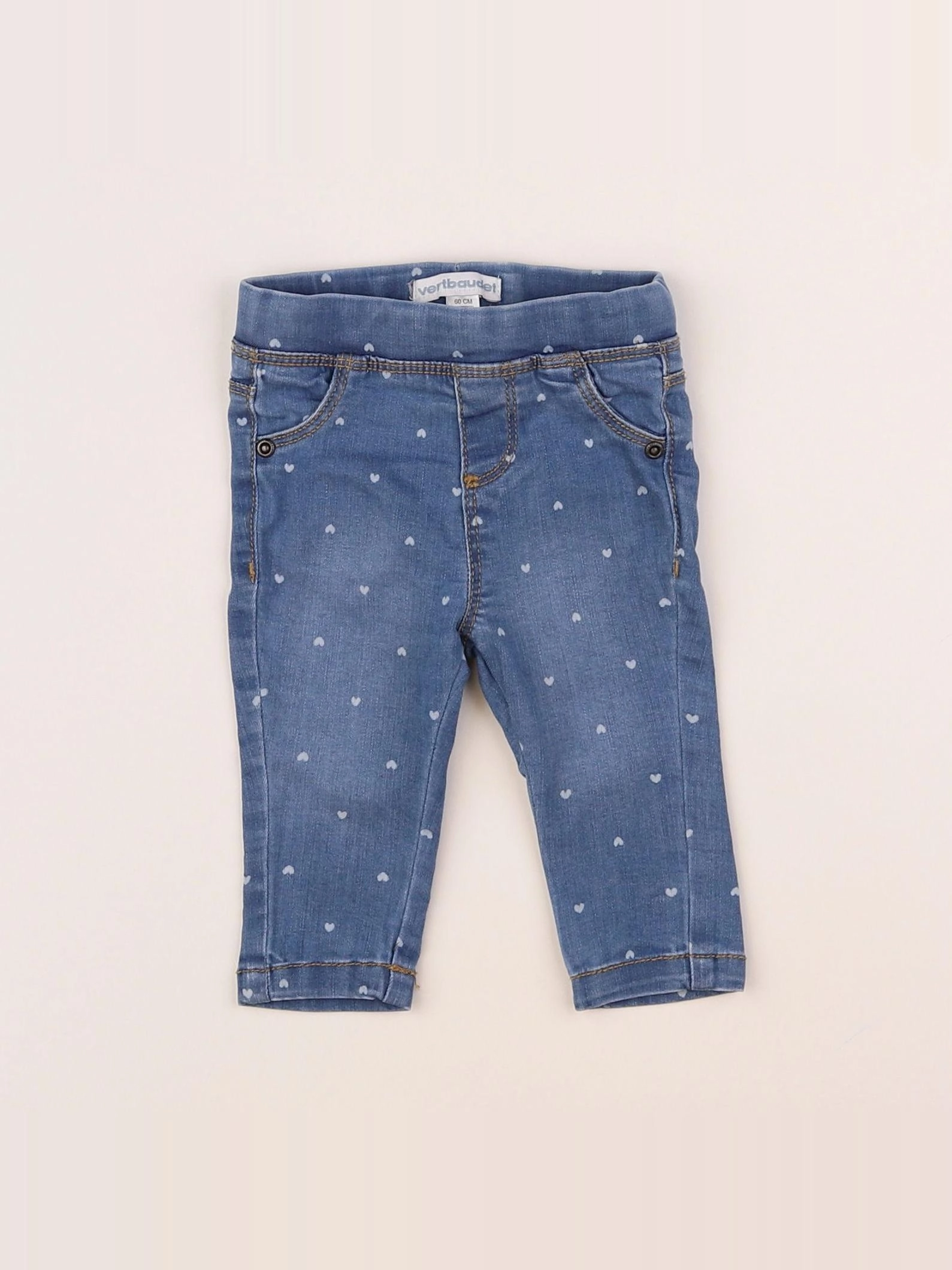 Vertbaudet - jegging bleu - 3 mois