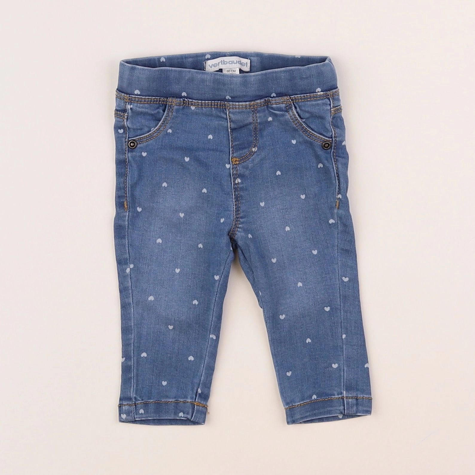 Vertbaudet - jegging bleu - 3 mois