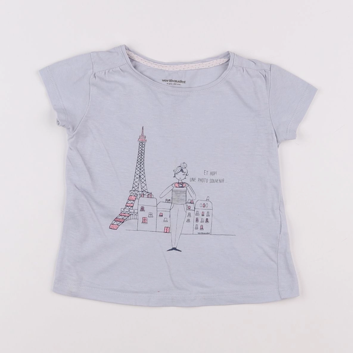 Vertbaudet - tee-shirt bleu - 3 ans