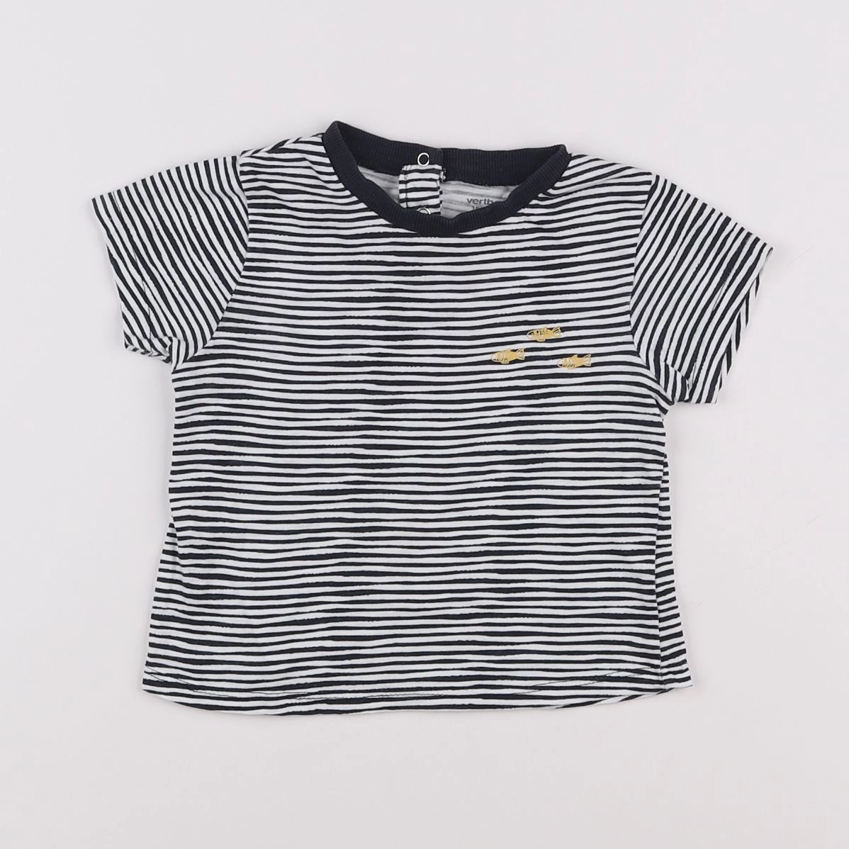 Vertbaudet - tee-shirt bleu, blanc - 18 mois