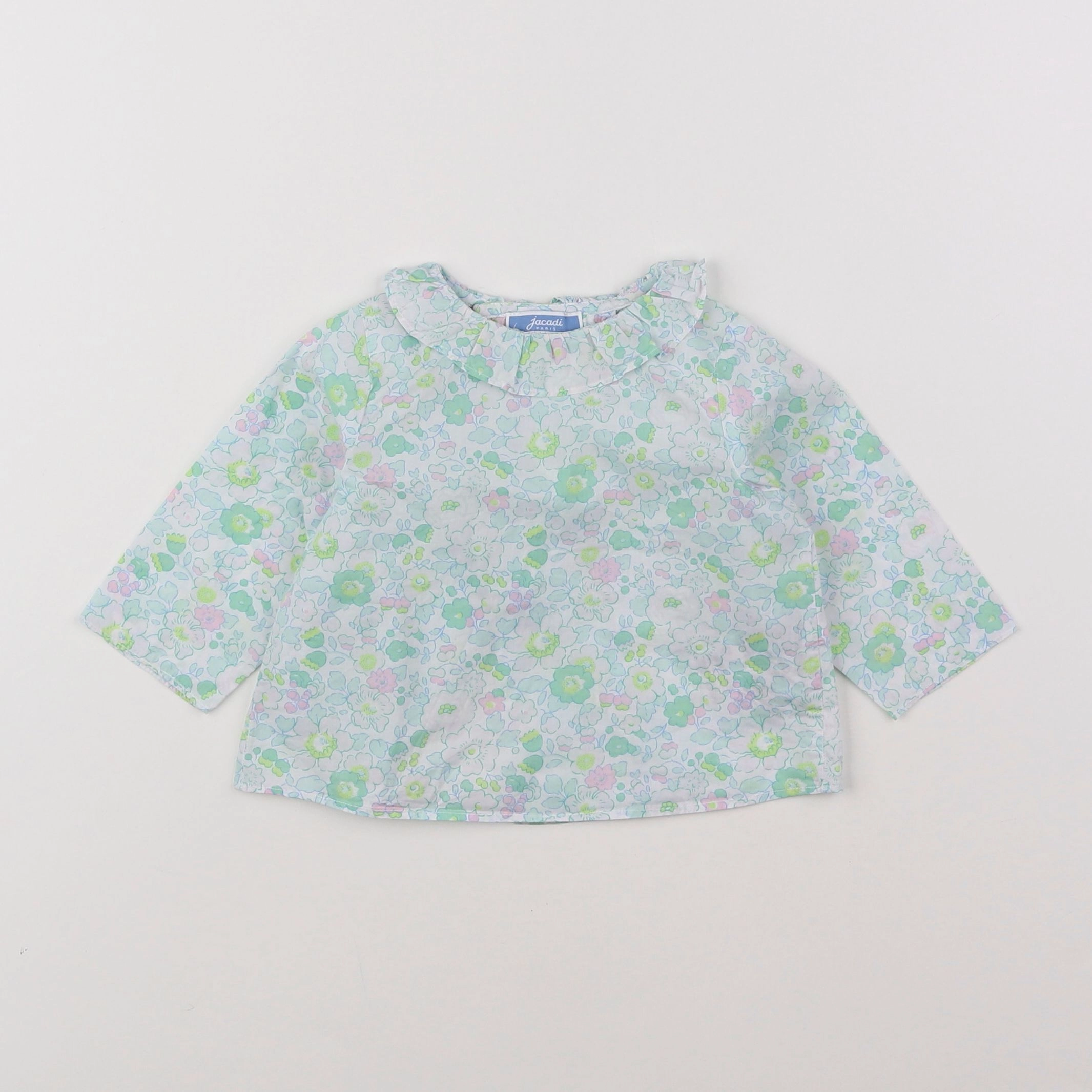 Jacadi - blouse liberty blanc, vert, rose - 6 mois