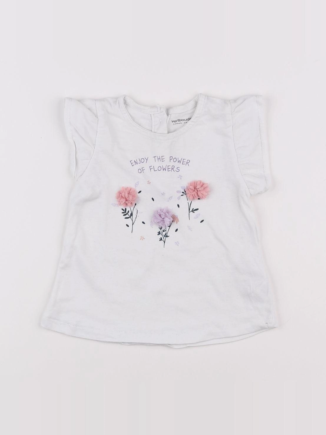 Vertbaudet - tee-shirt blanc - 12 mois