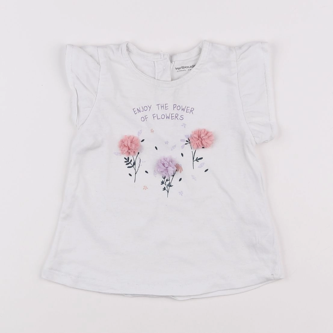 Vertbaudet - tee-shirt blanc - 12 mois