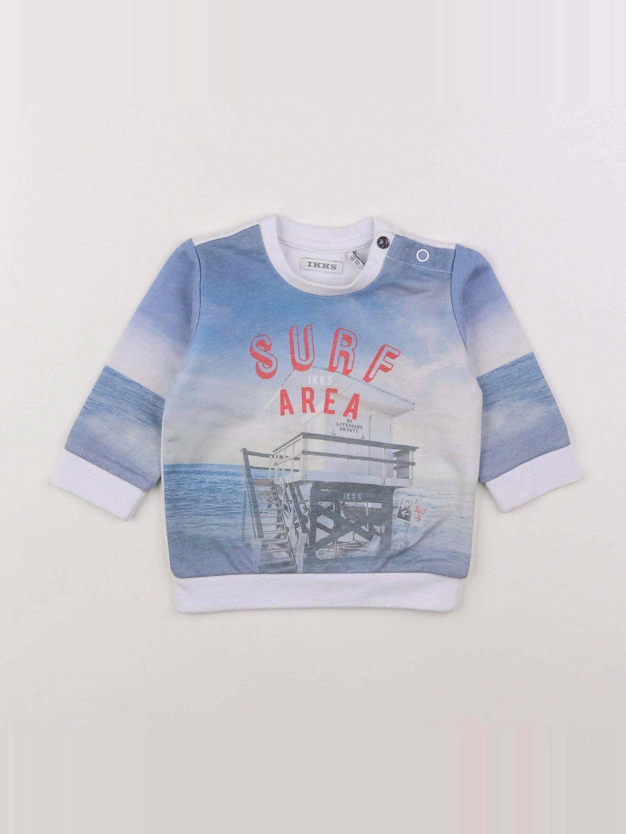IKKS - tee-shirt bleu, blanc - 6 mois