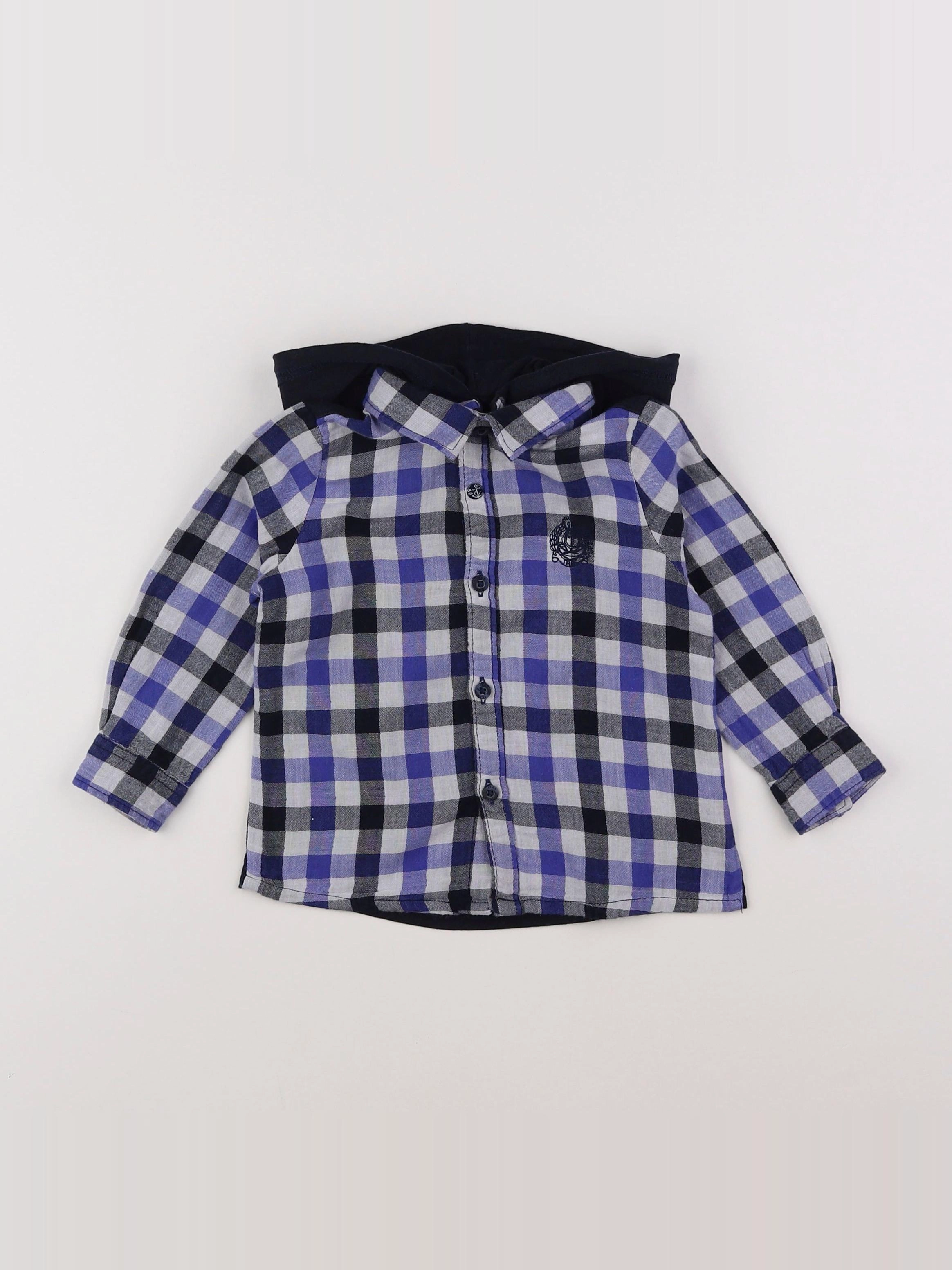 IKKS - chemise imprimé au dos bleu, blanc - 18 mois