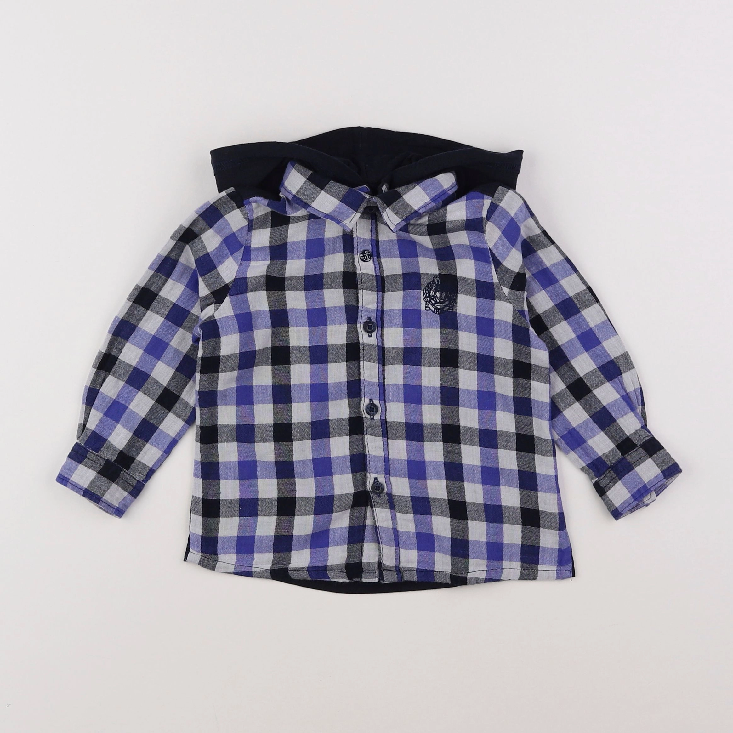 IKKS - chemise imprimé au dos bleu, blanc - 18 mois
