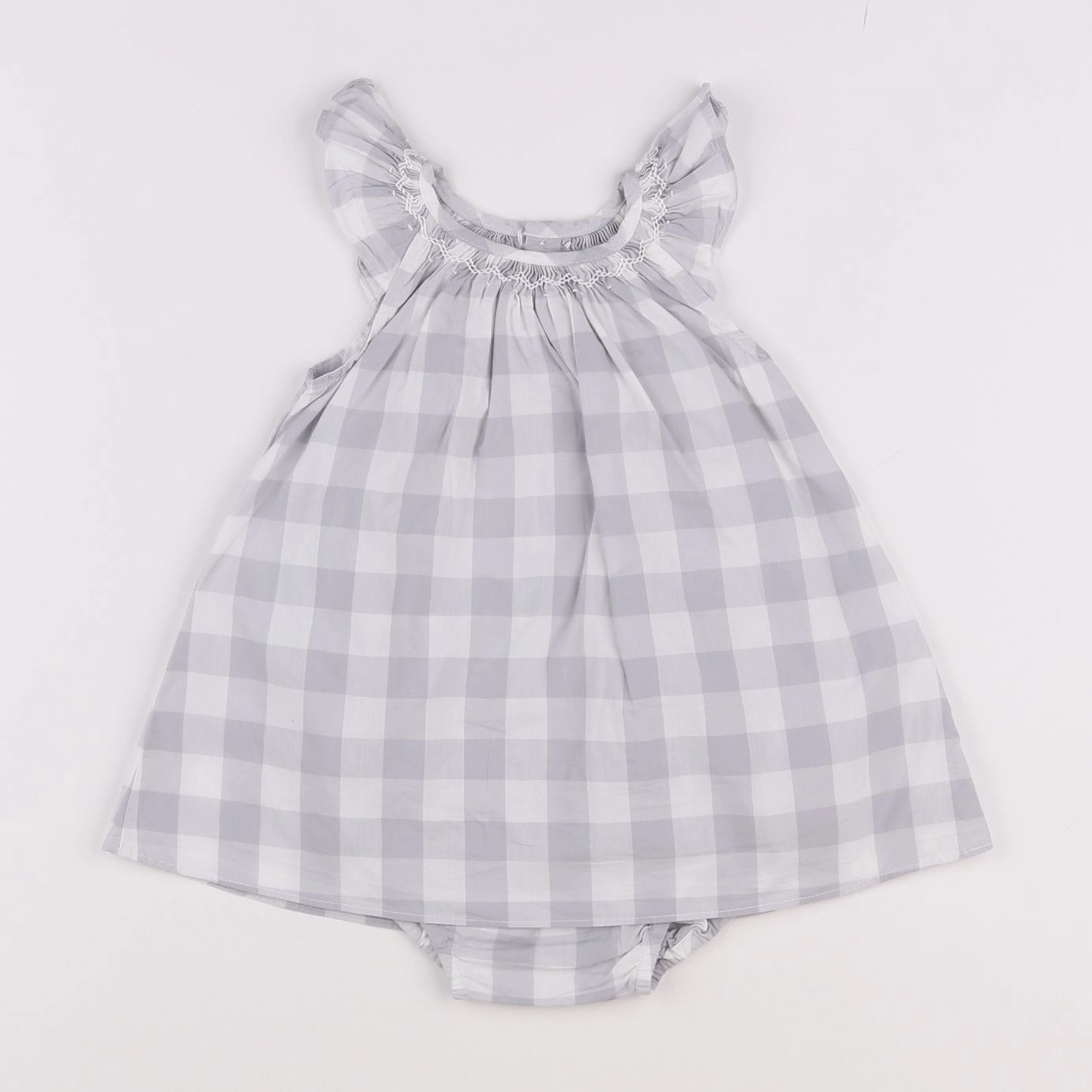 Jacadi - robe blanc, gris - 6 mois