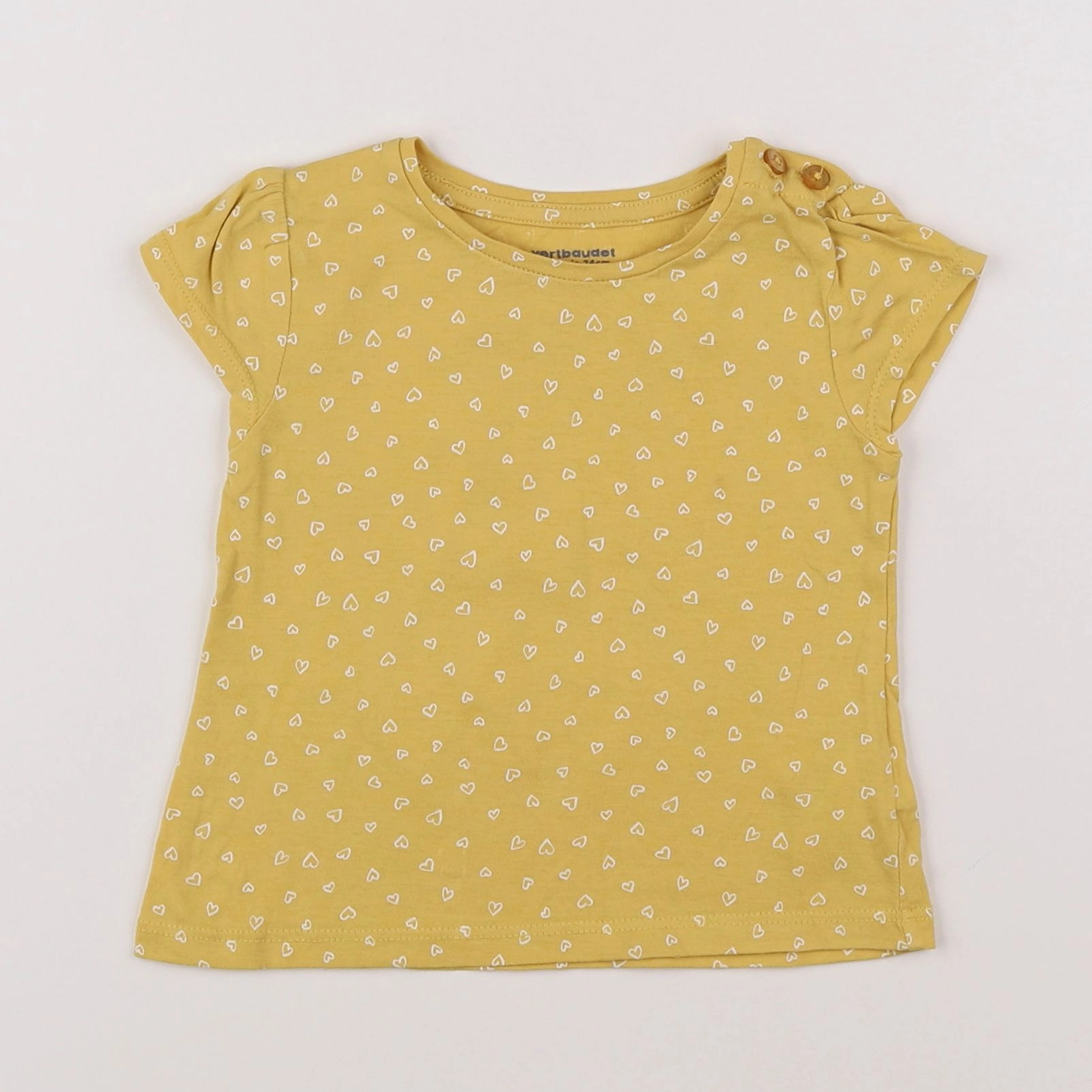 Vertbaudet - tee-shirt jaune - 12 mois