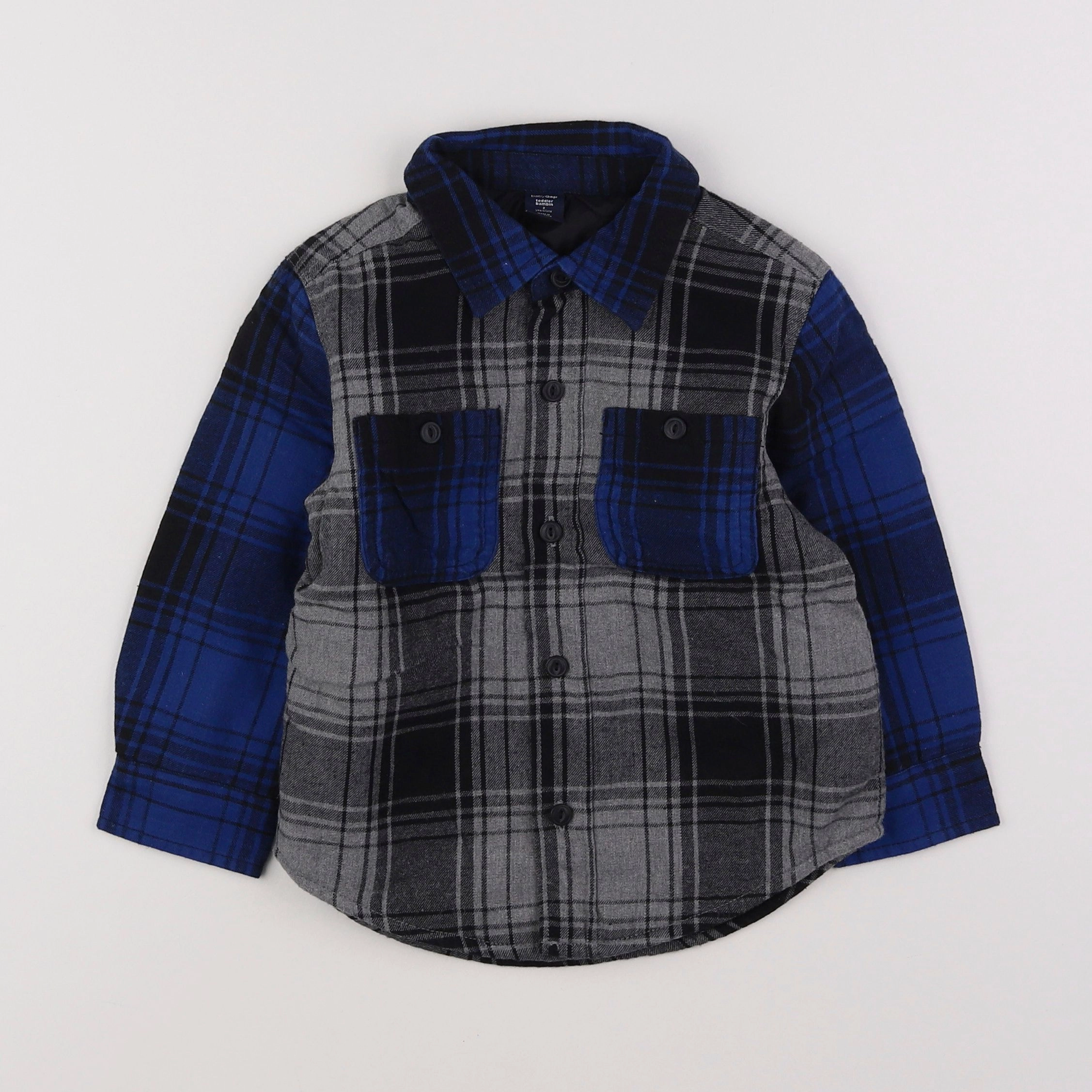 GAP - chemise bleu, gris - 2 ans