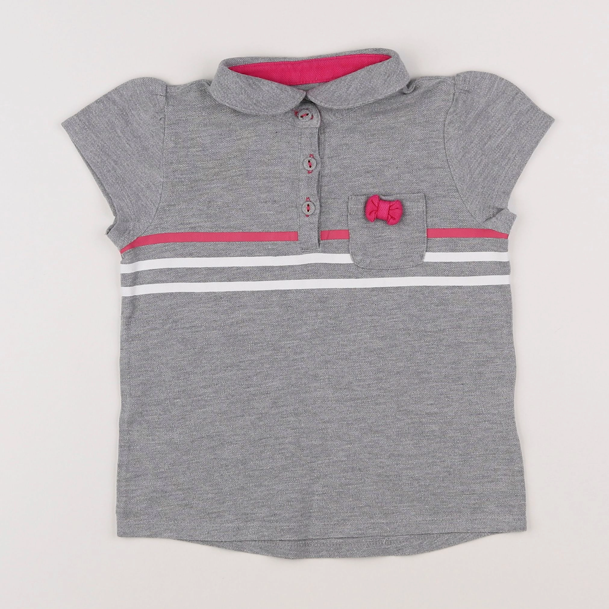 Vertbaudet - polo gris - 6 ans