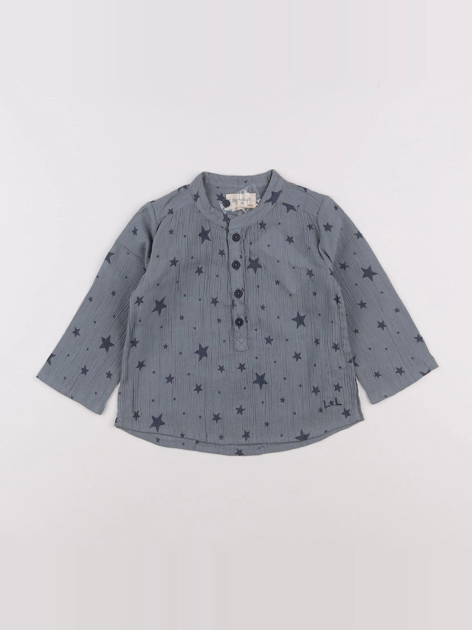 Louis Louise - chemise bleu (état neuf) - 18 mois
