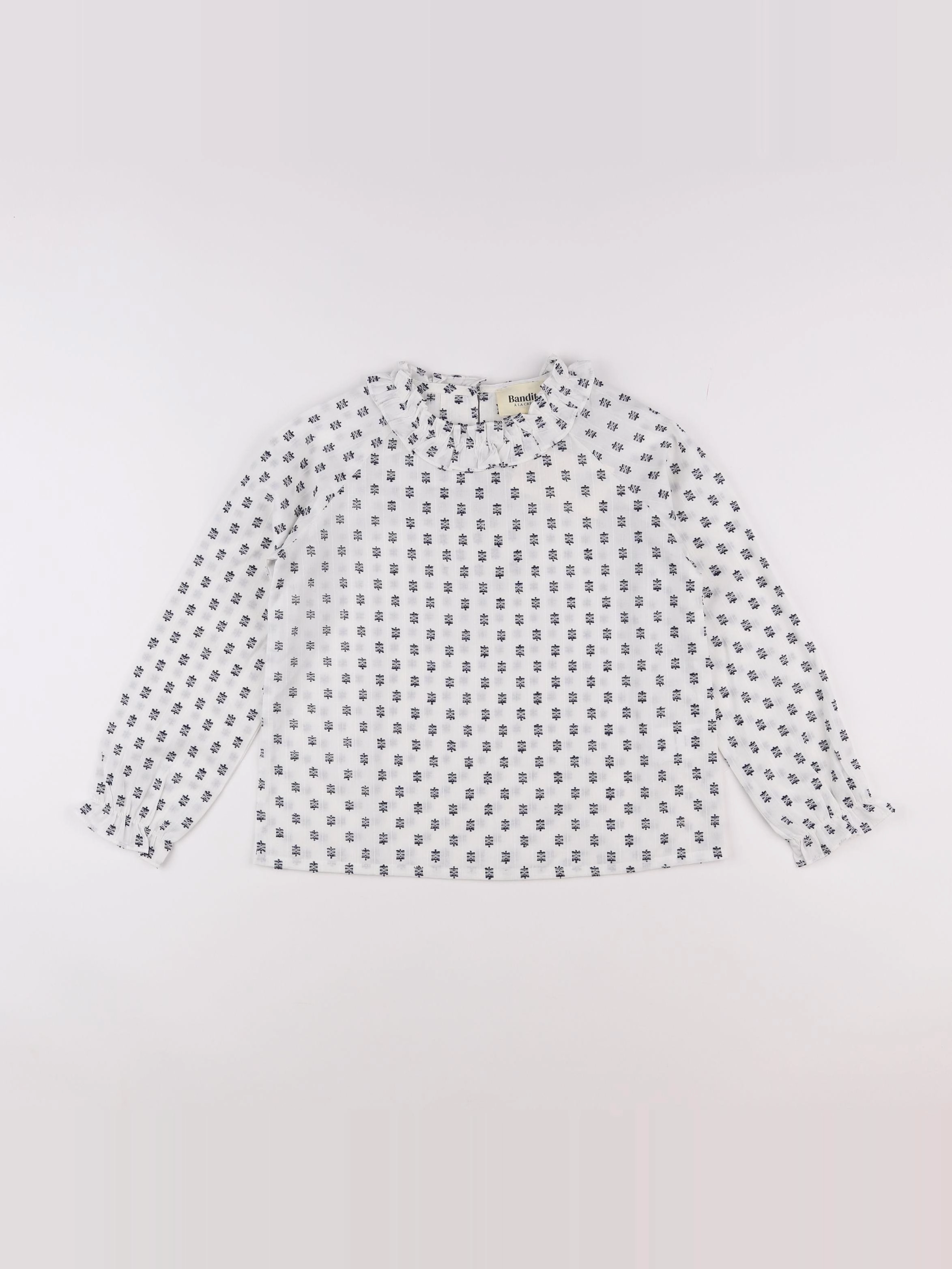 Bandits à la crème - blouse blanc, bleu - 8 ans