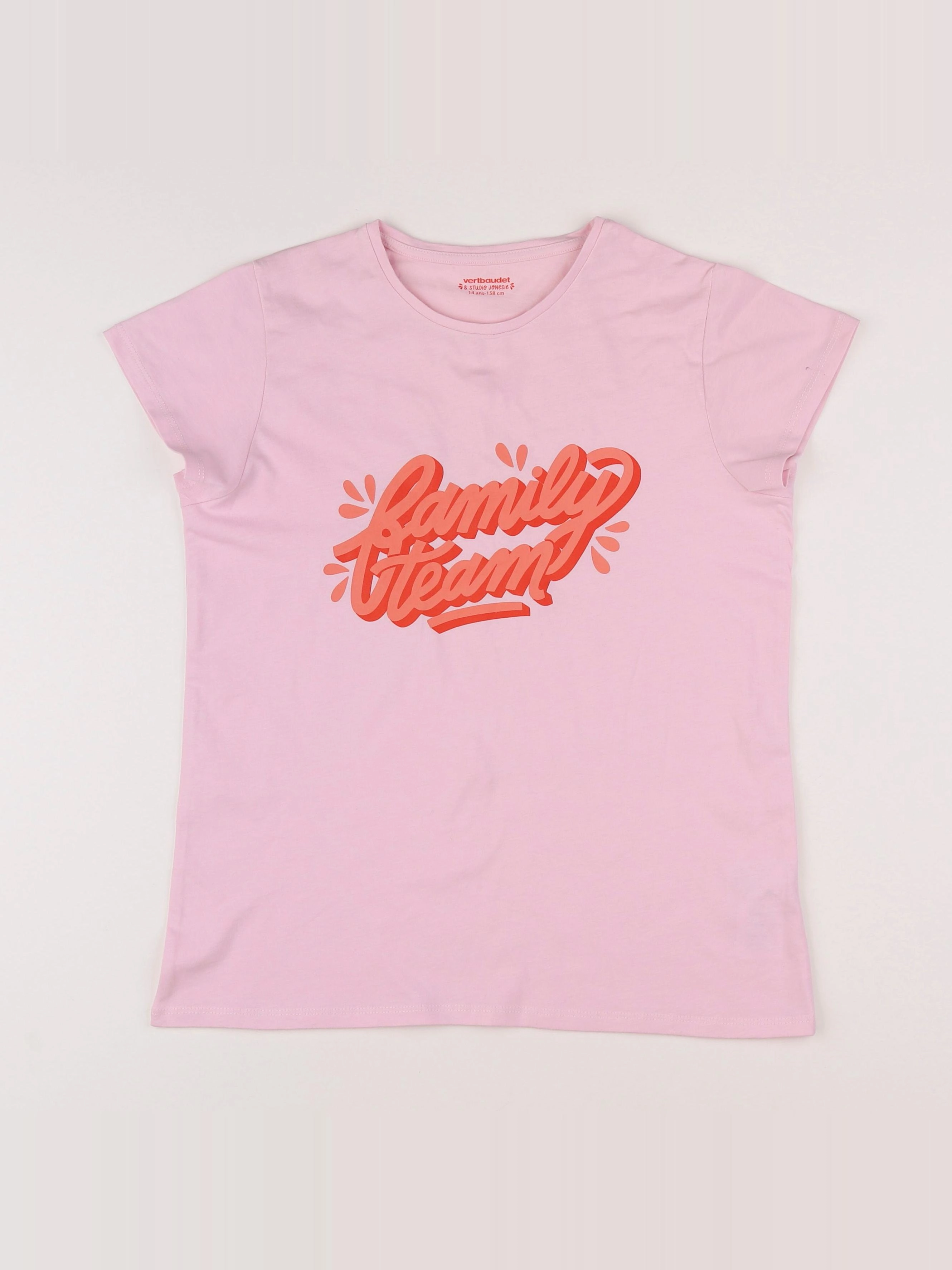 Vertbaudet - tee-shirt rose - 14 ans